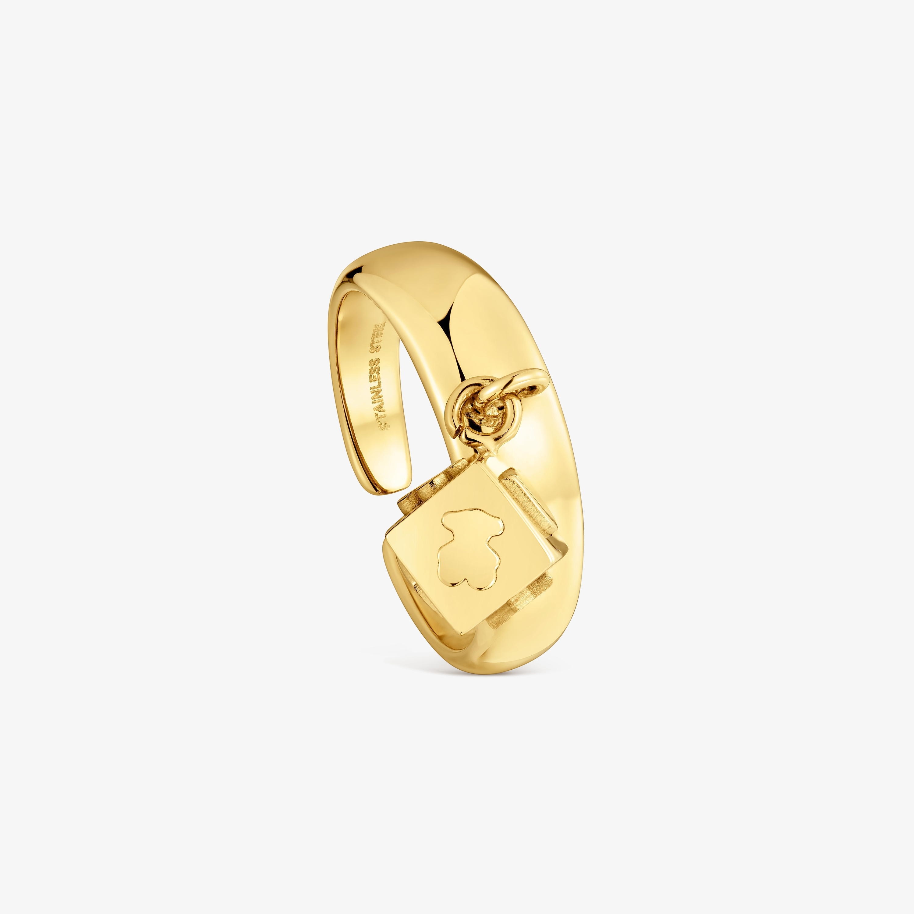 Gold-colored steel Dice ring TOUS Charming