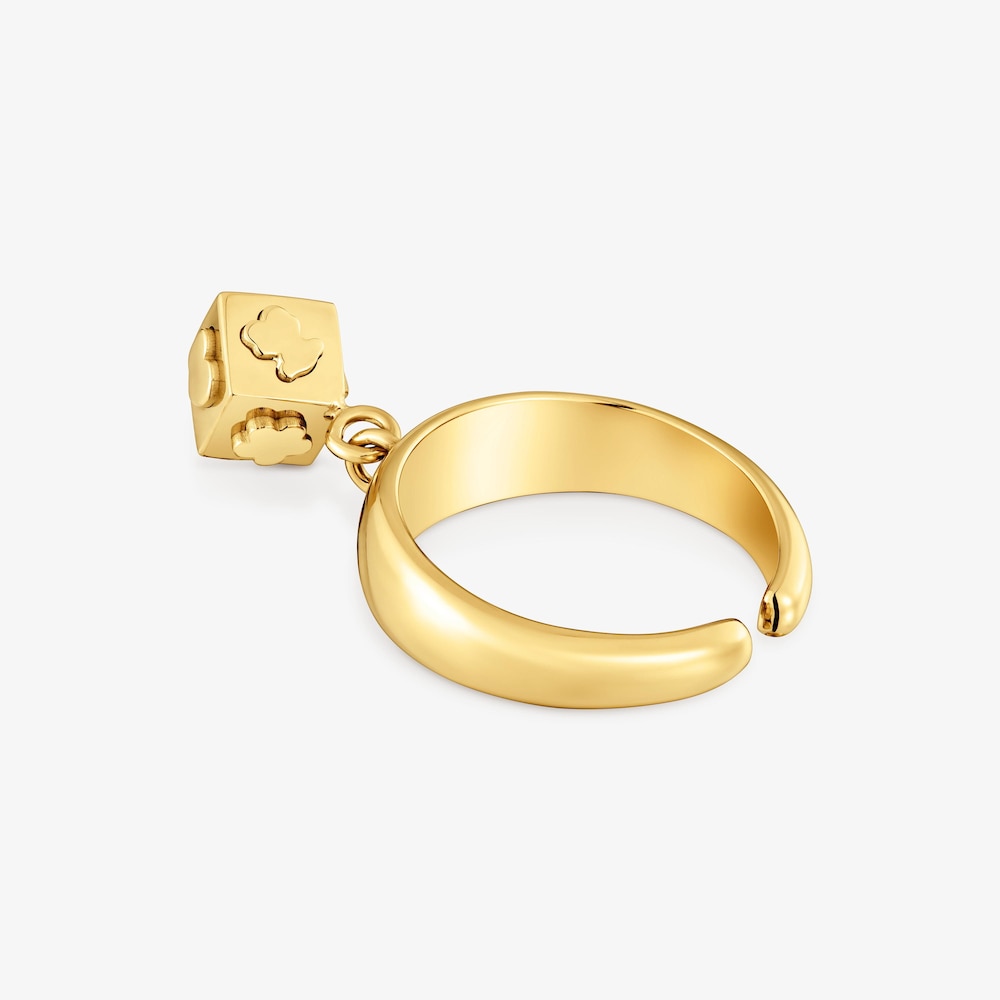Anillo dado de acero dorado TOUS Charming