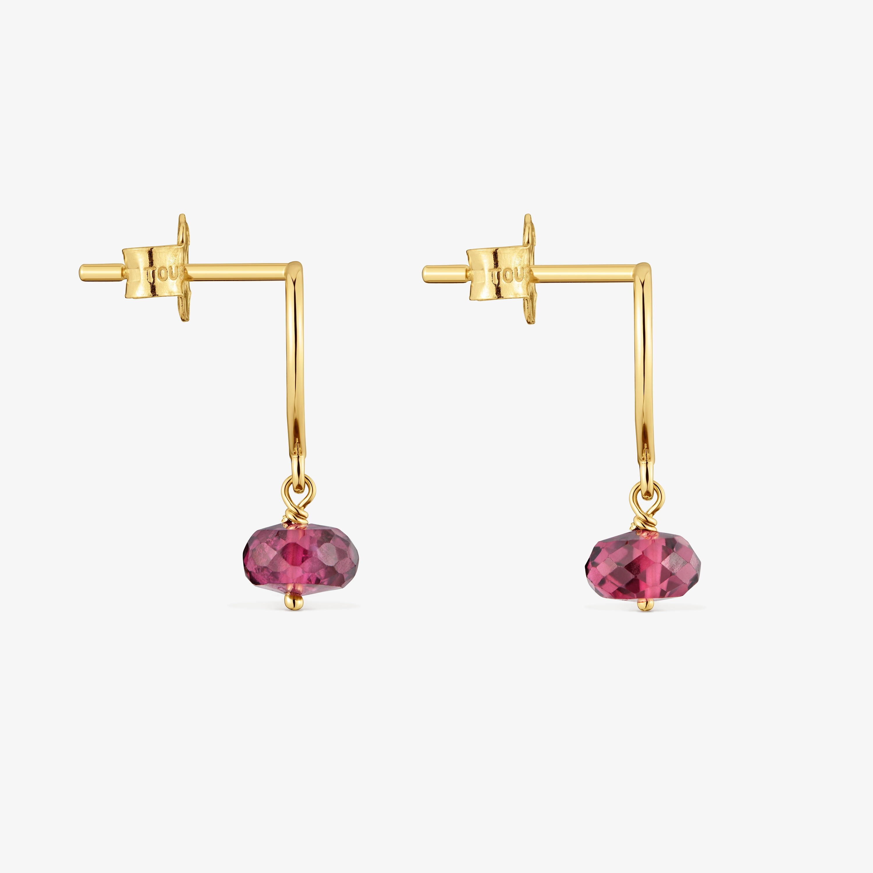 9kt gold and rhodolite Heart earrings TOUS Silueta