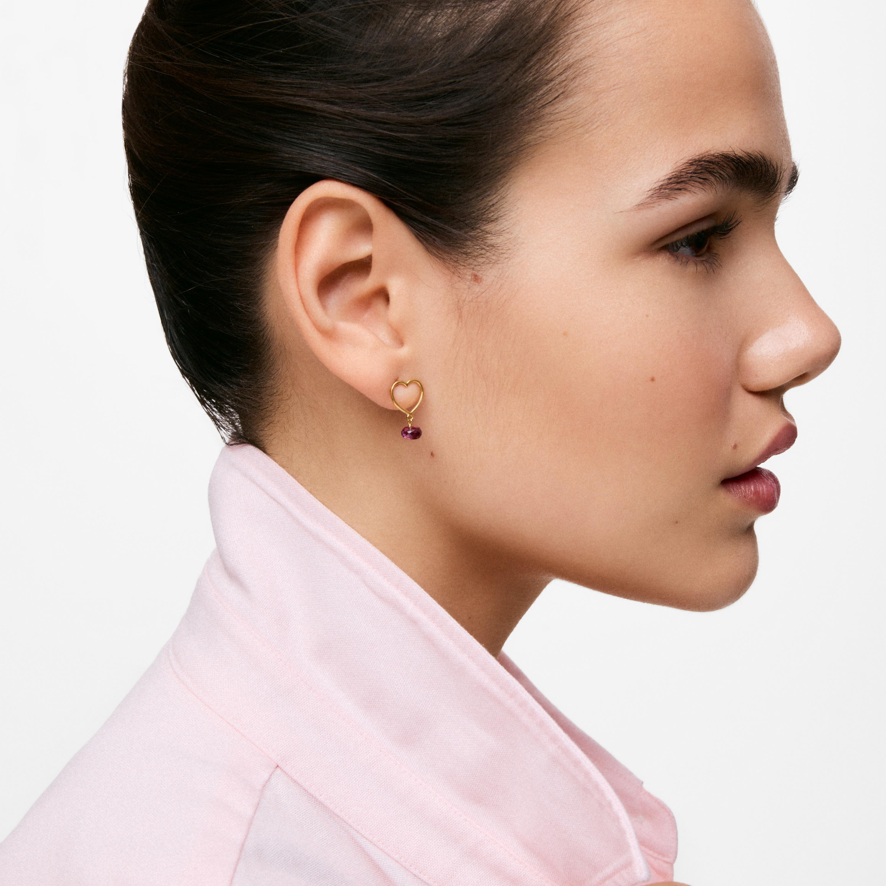 9kt gold and rhodolite Heart earrings TOUS Silueta