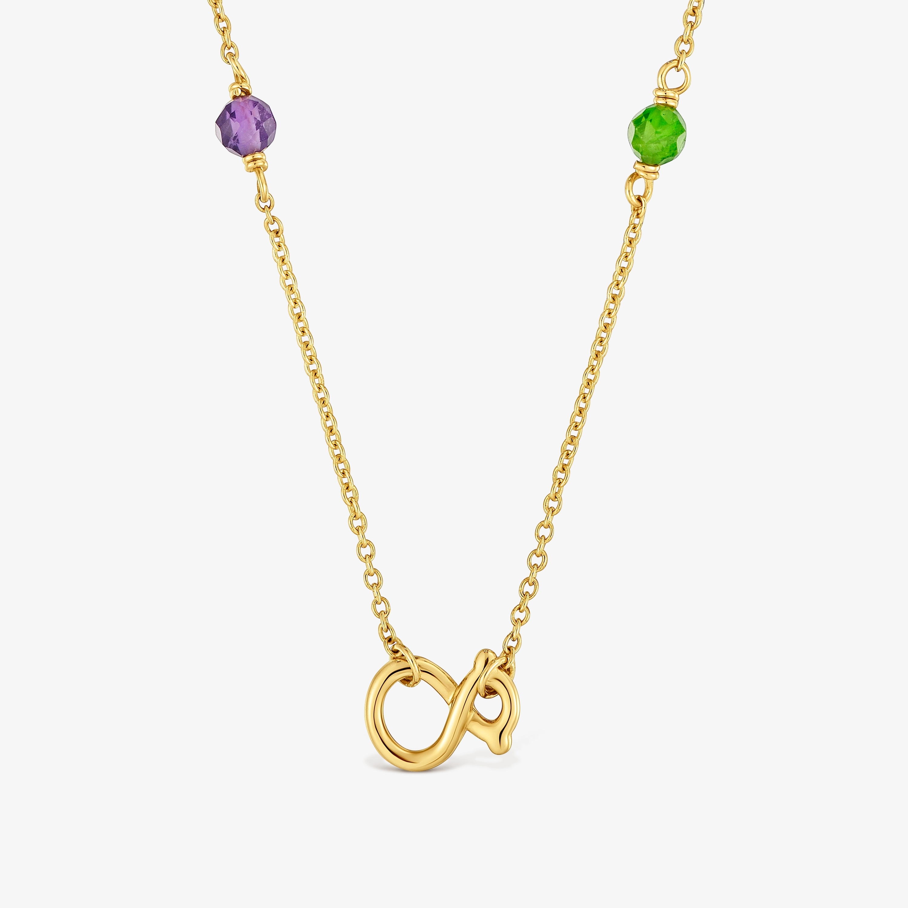 9kt gold Necklace with gemstones and  mm bear motif TOUS Infinity