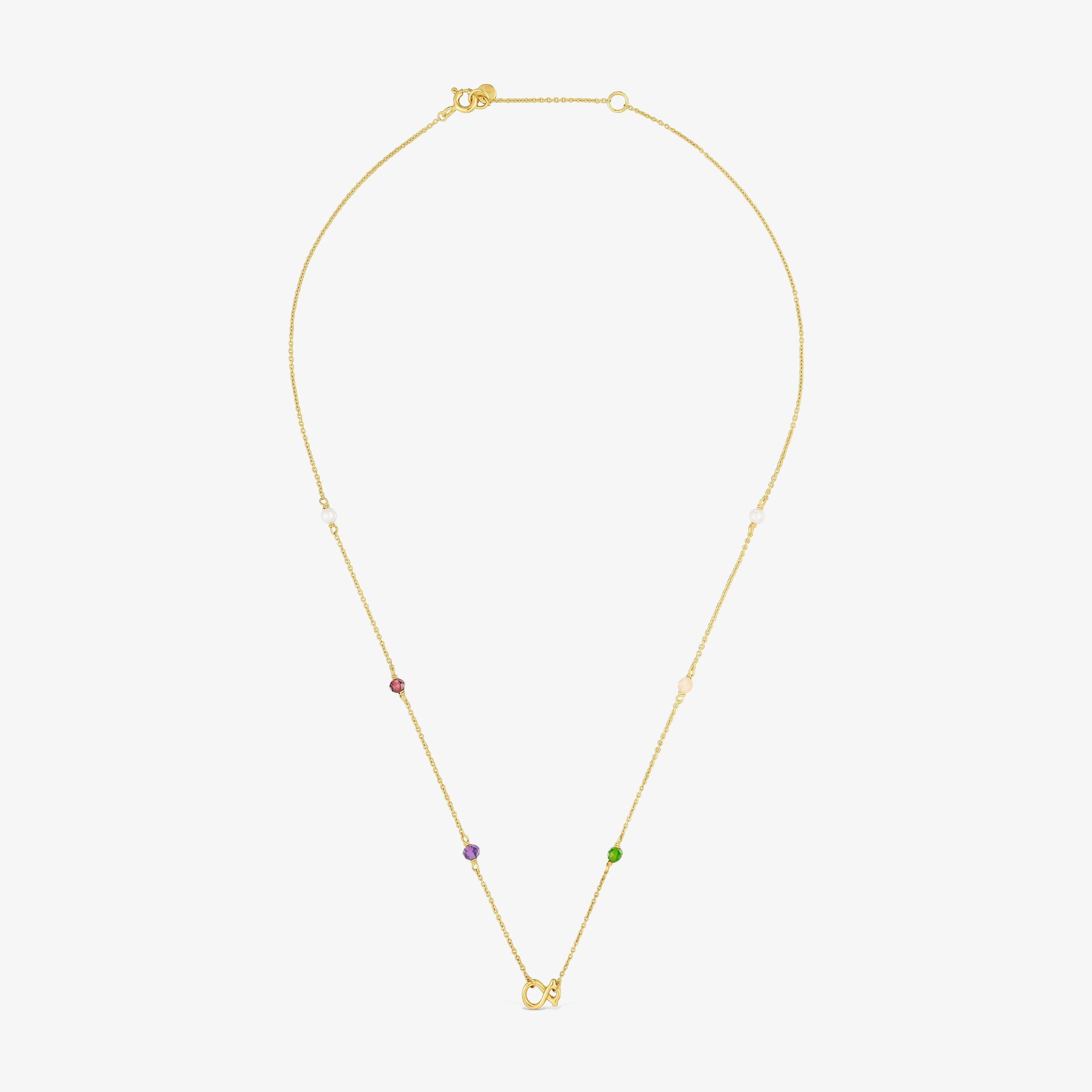 9kt gold Necklace with gemstones and  mm bear motif TOUS Infinity