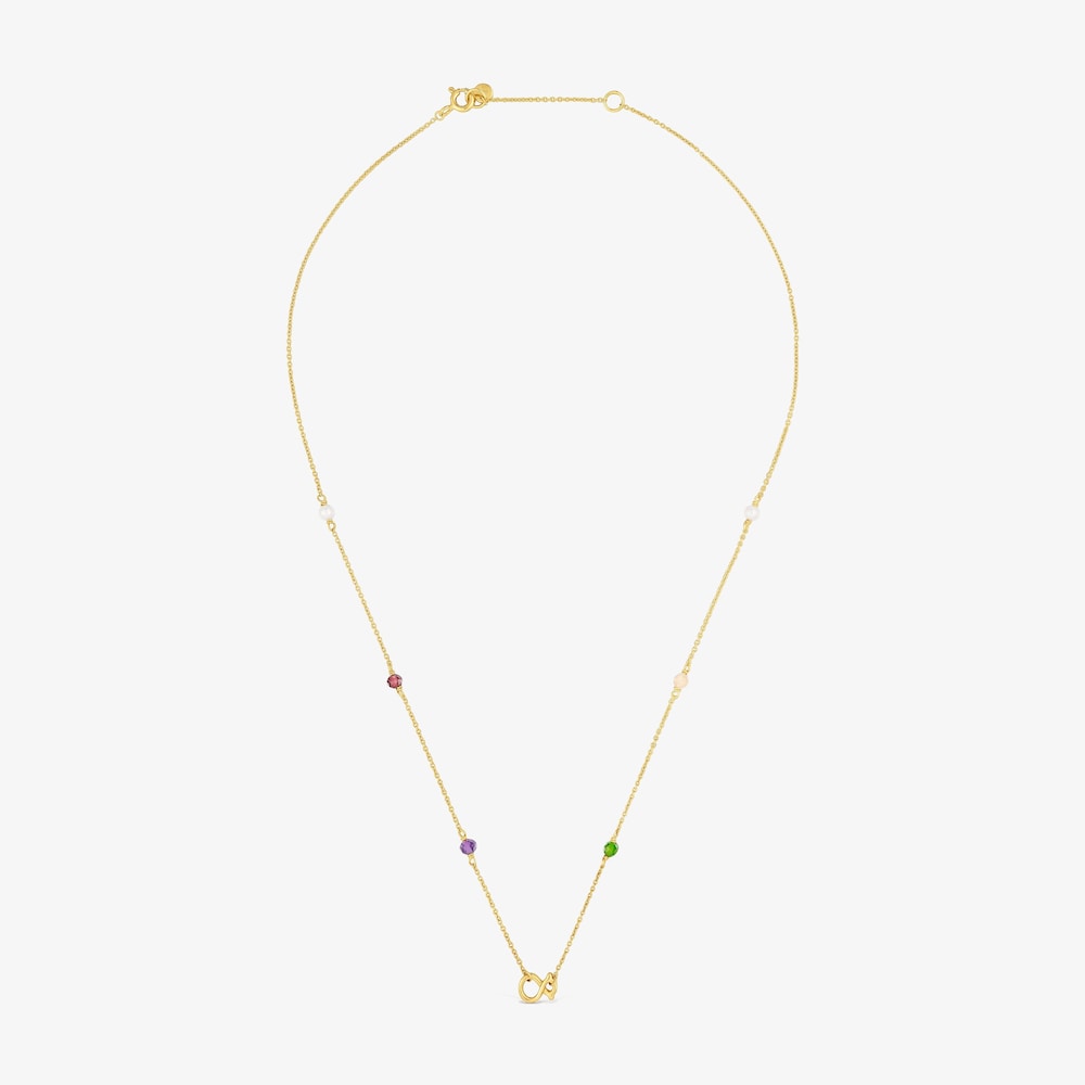 Collar de oro 9 kt, gemas y motivo oso 8 mm TOUS Infinity