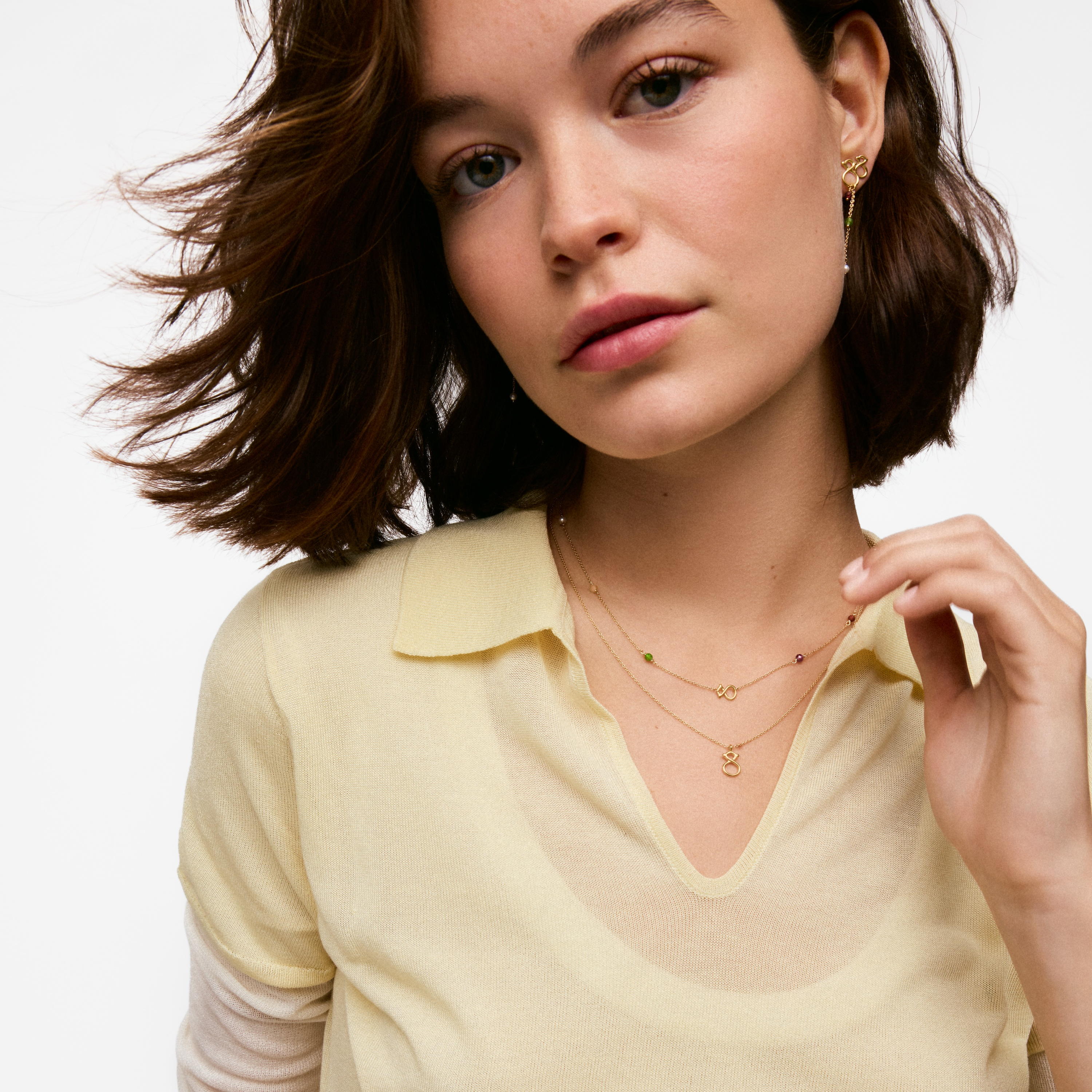 9kt gold Necklace with gemstones and  mm bear motif TOUS Infinity