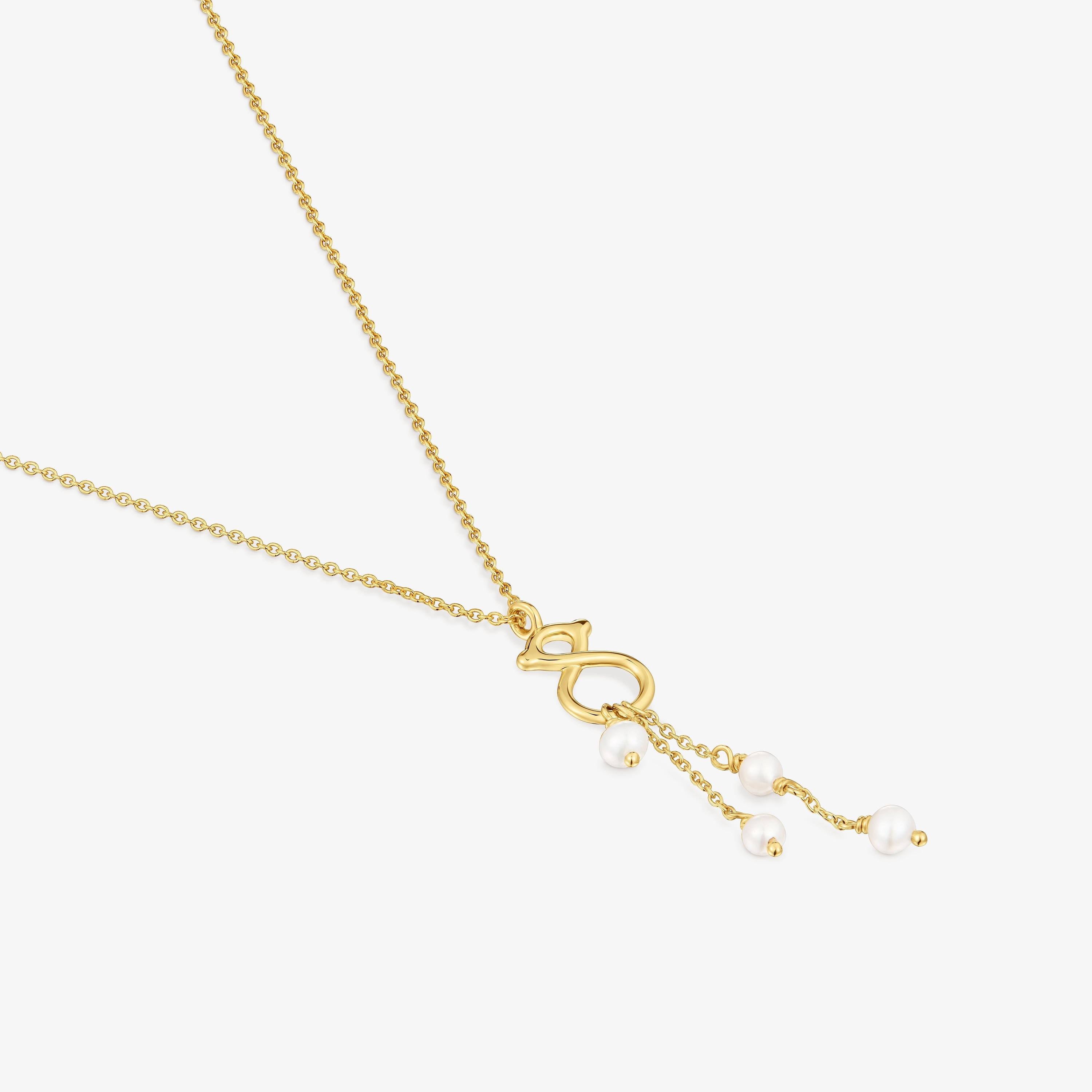 9kt gold Necklace with cultured pearls and  mm bear motif TOUS Infinity