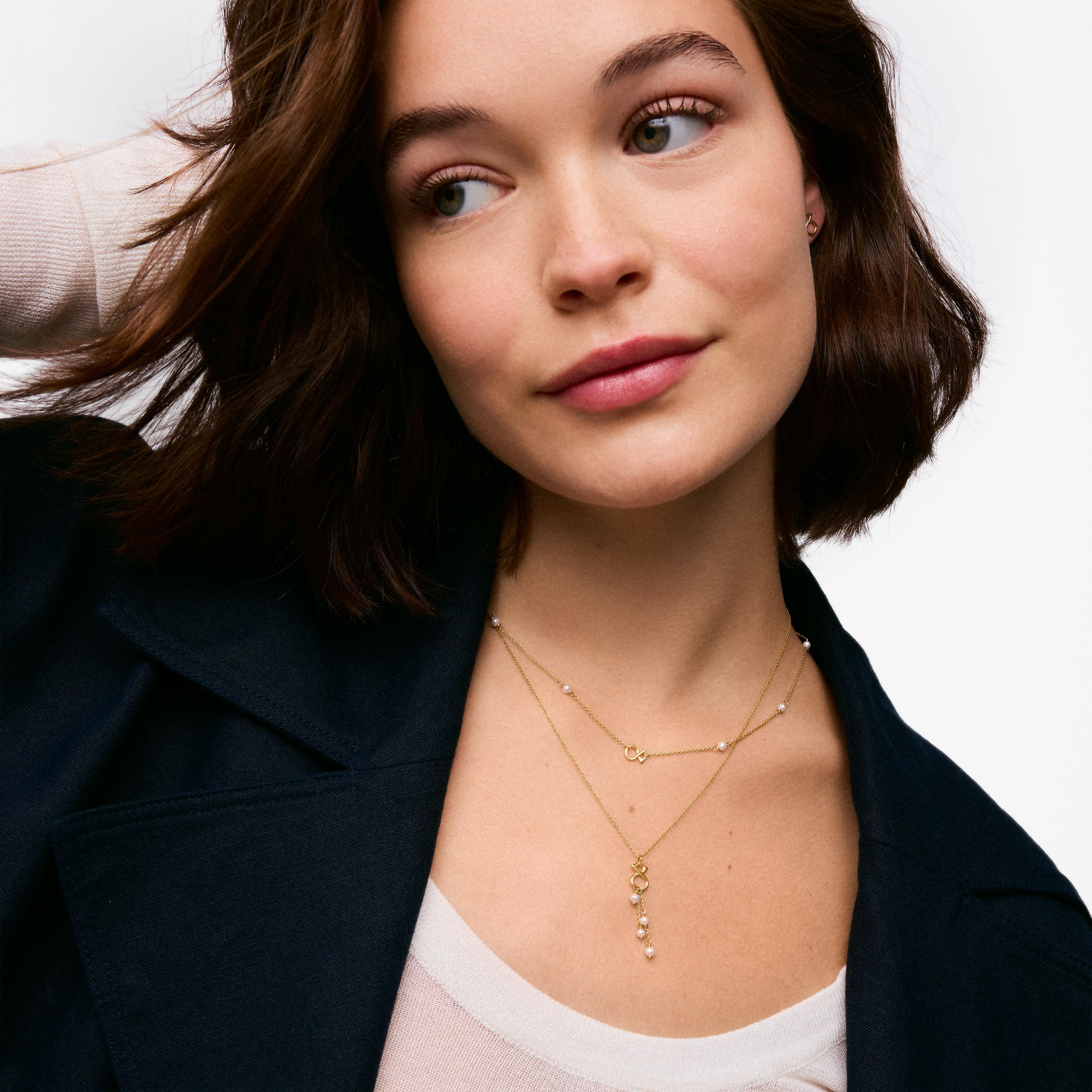 9kt gold Necklace with cultured pearls and  mm bear motif TOUS Infinity
