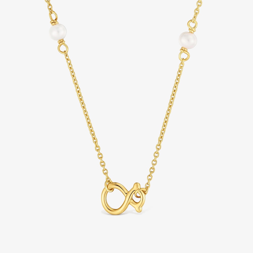9kt gold Necklace with cultured pearls and 8&nbsp;mm bear motif TOUS Infinity