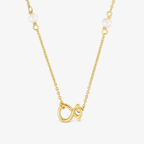 Collar de oro 9 kt, perlas cultivadas y motivo oso 8 mm TOUS Infinity