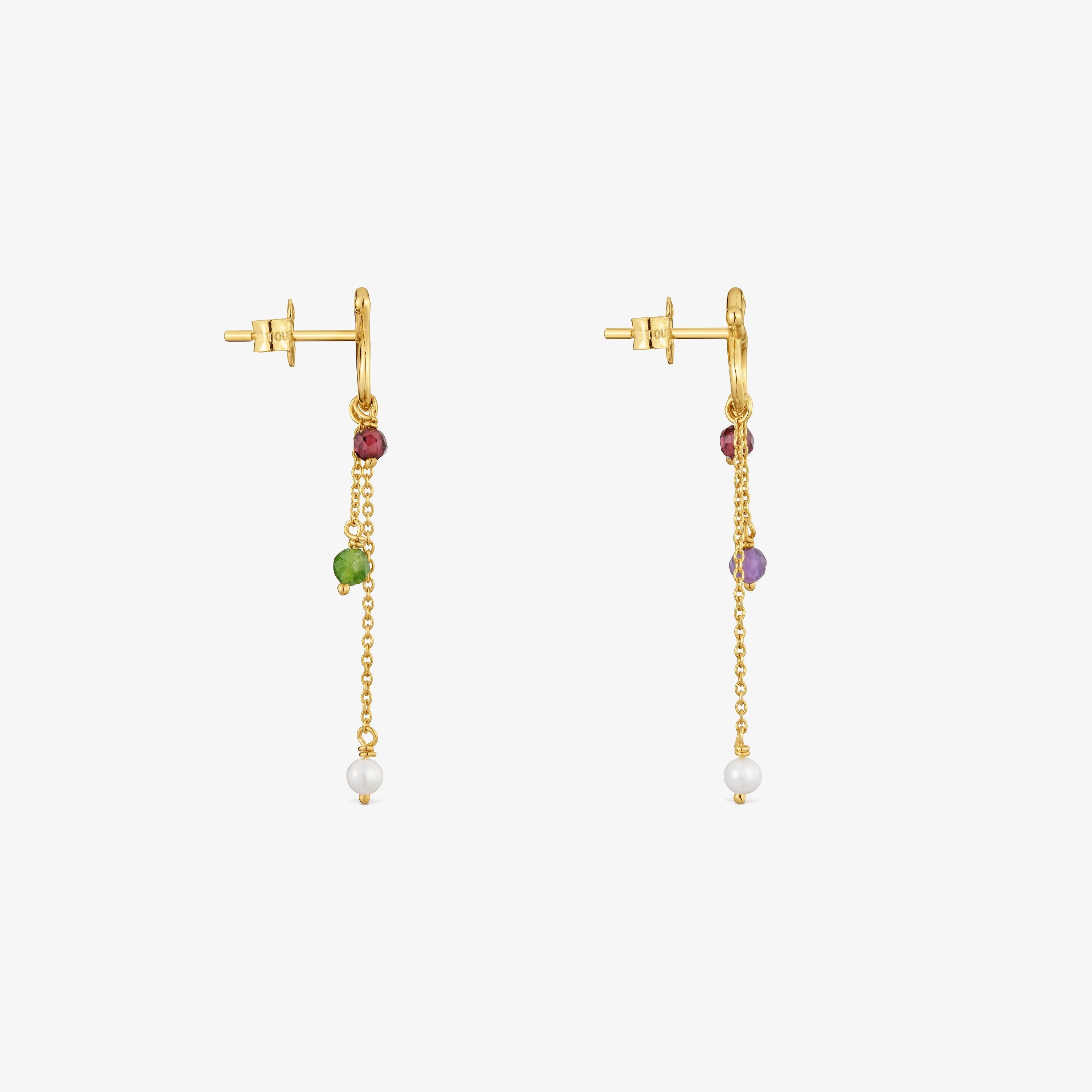 Long 9kt gold Earrings with gemstones TOUS Infinity