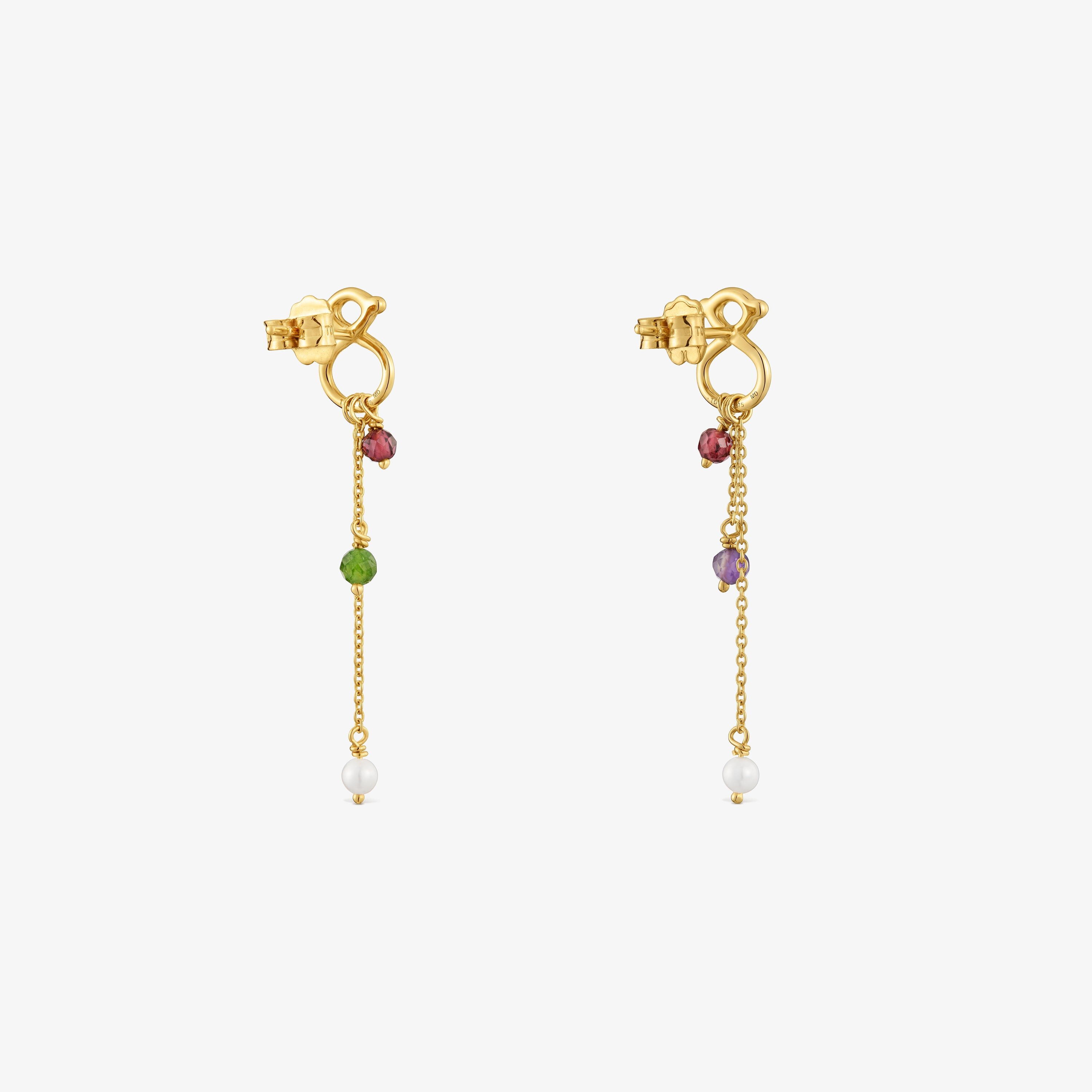 Long 9kt gold Earrings with gemstones TOUS Infinity