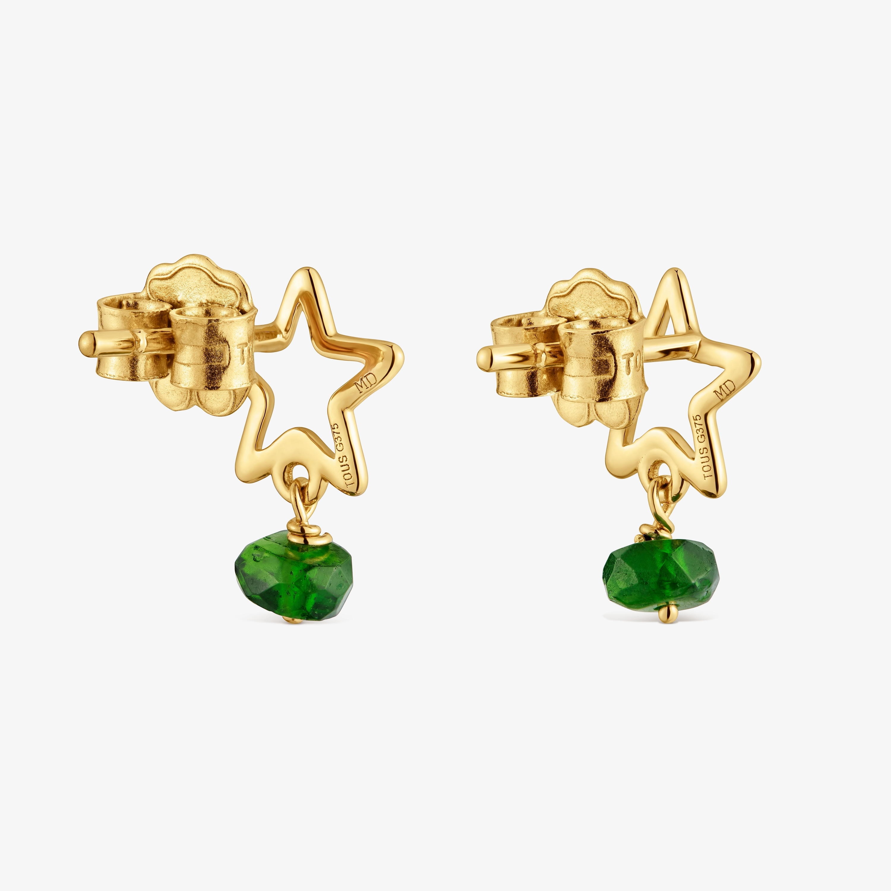 9kt gold and chrome diopside Star earrings TOUS Silueta