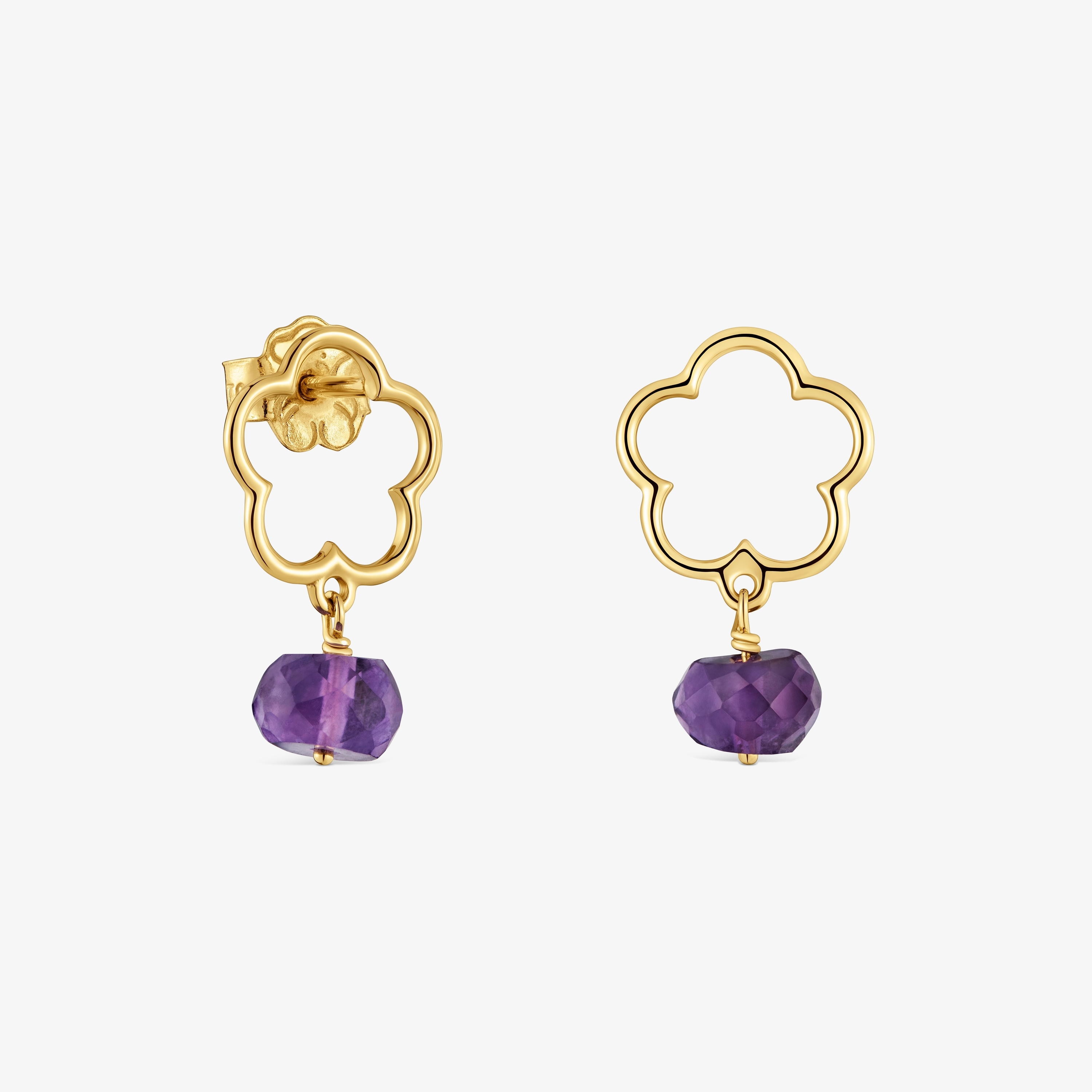 9kt gold and amethyst Flower earrings TOUS Silueta