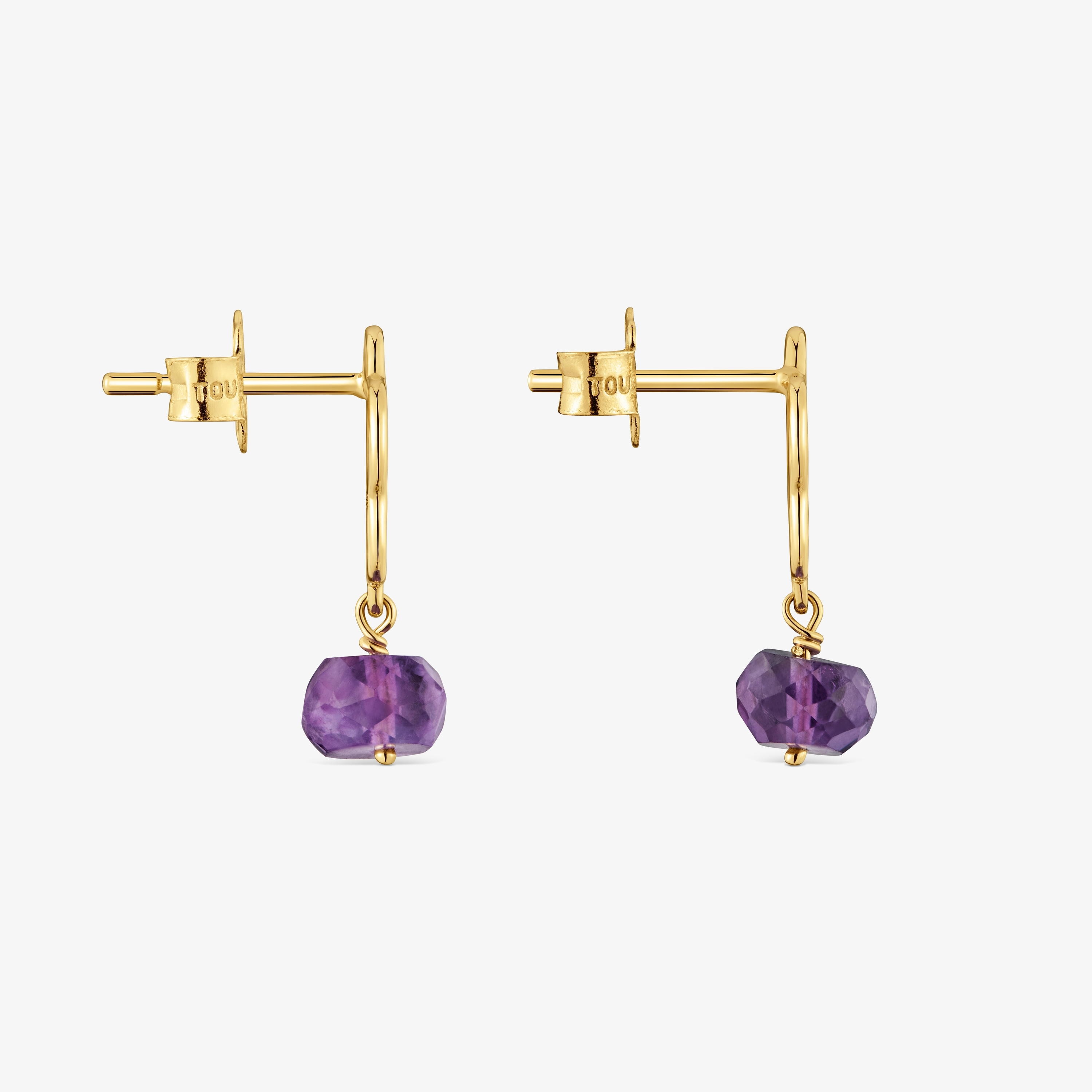 9kt gold and amethyst Flower earrings TOUS Silueta