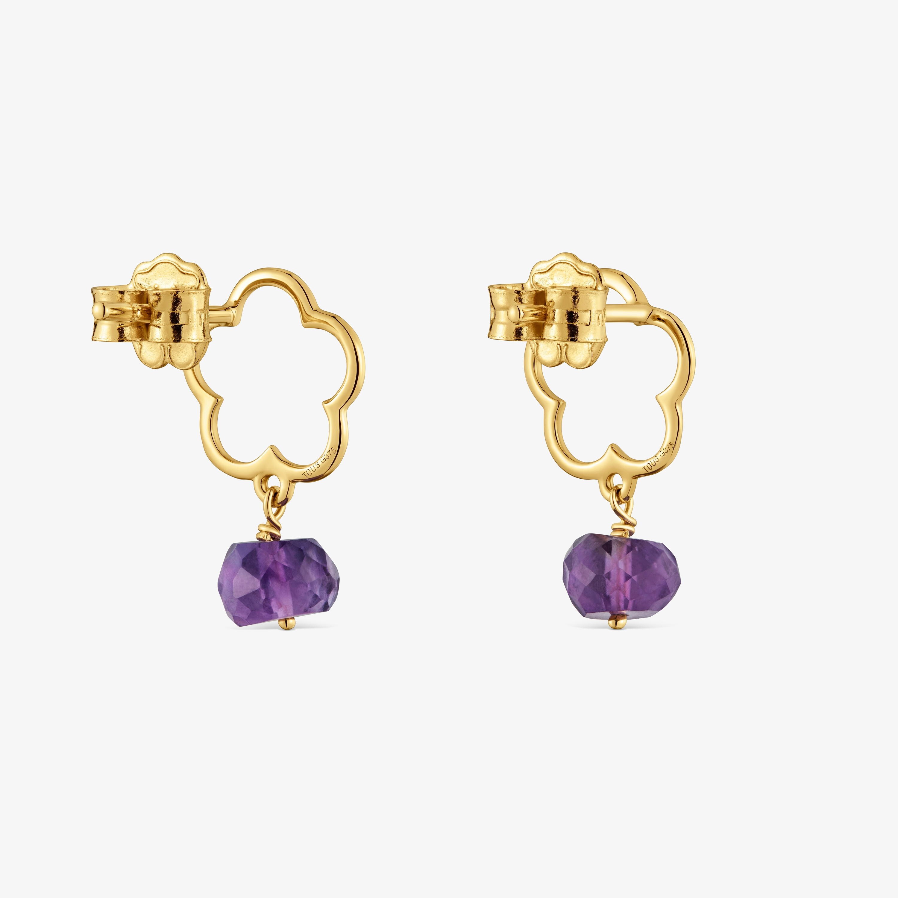9kt gold and amethyst Flower earrings TOUS Silueta
