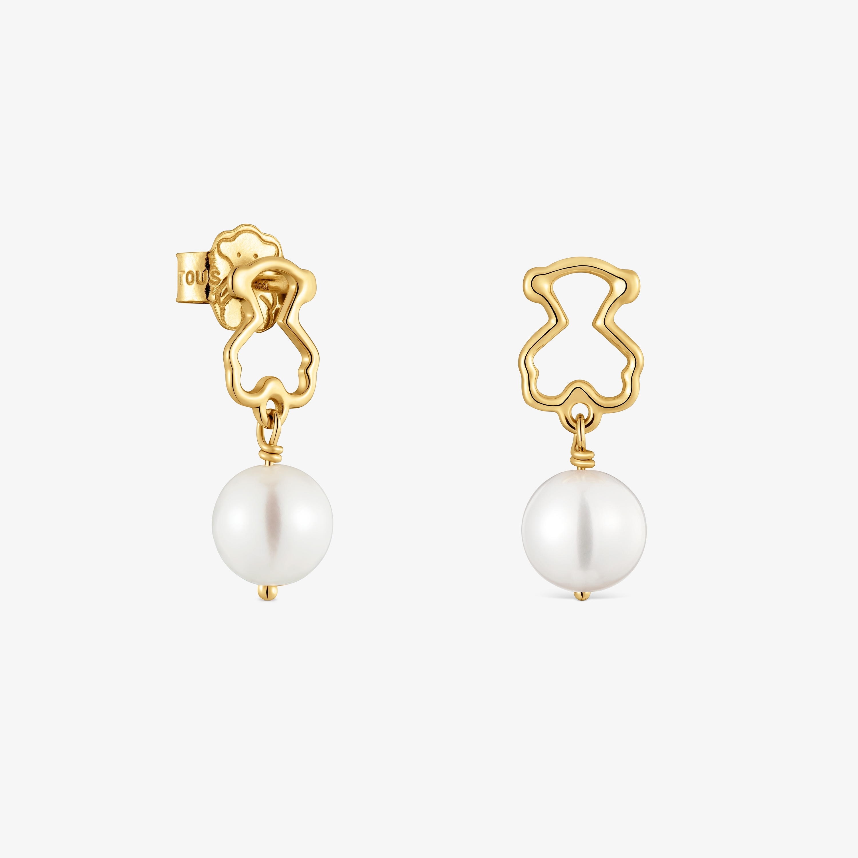 9kt gold Bear earrings with cultured pearls TOUS Silueta