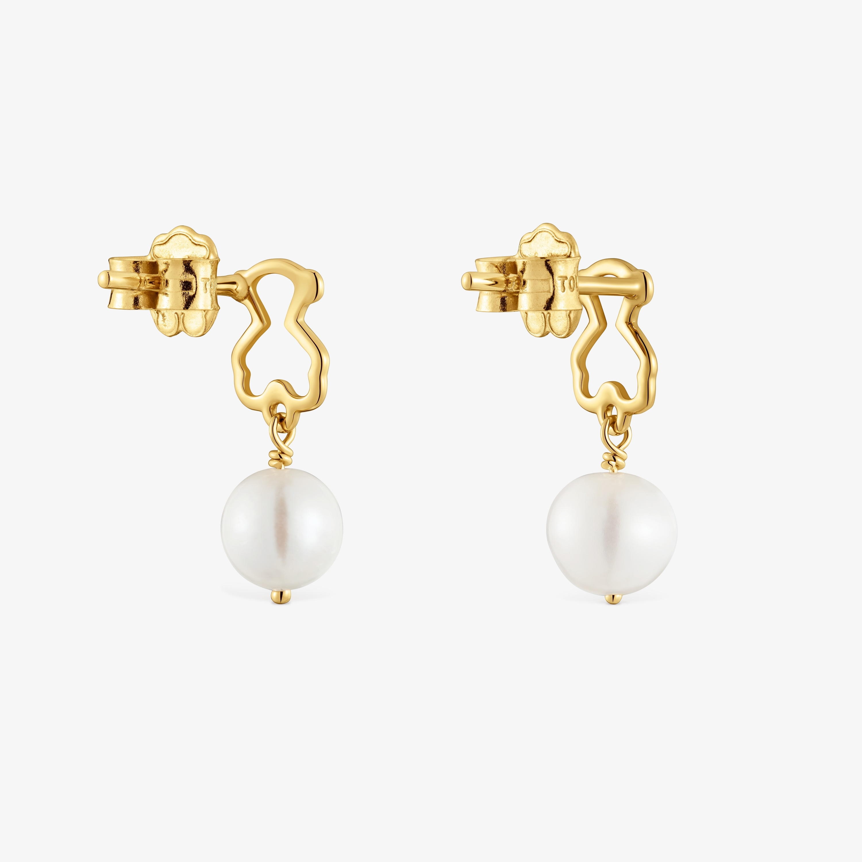 9kt gold Bear earrings with cultured pearls TOUS Silueta