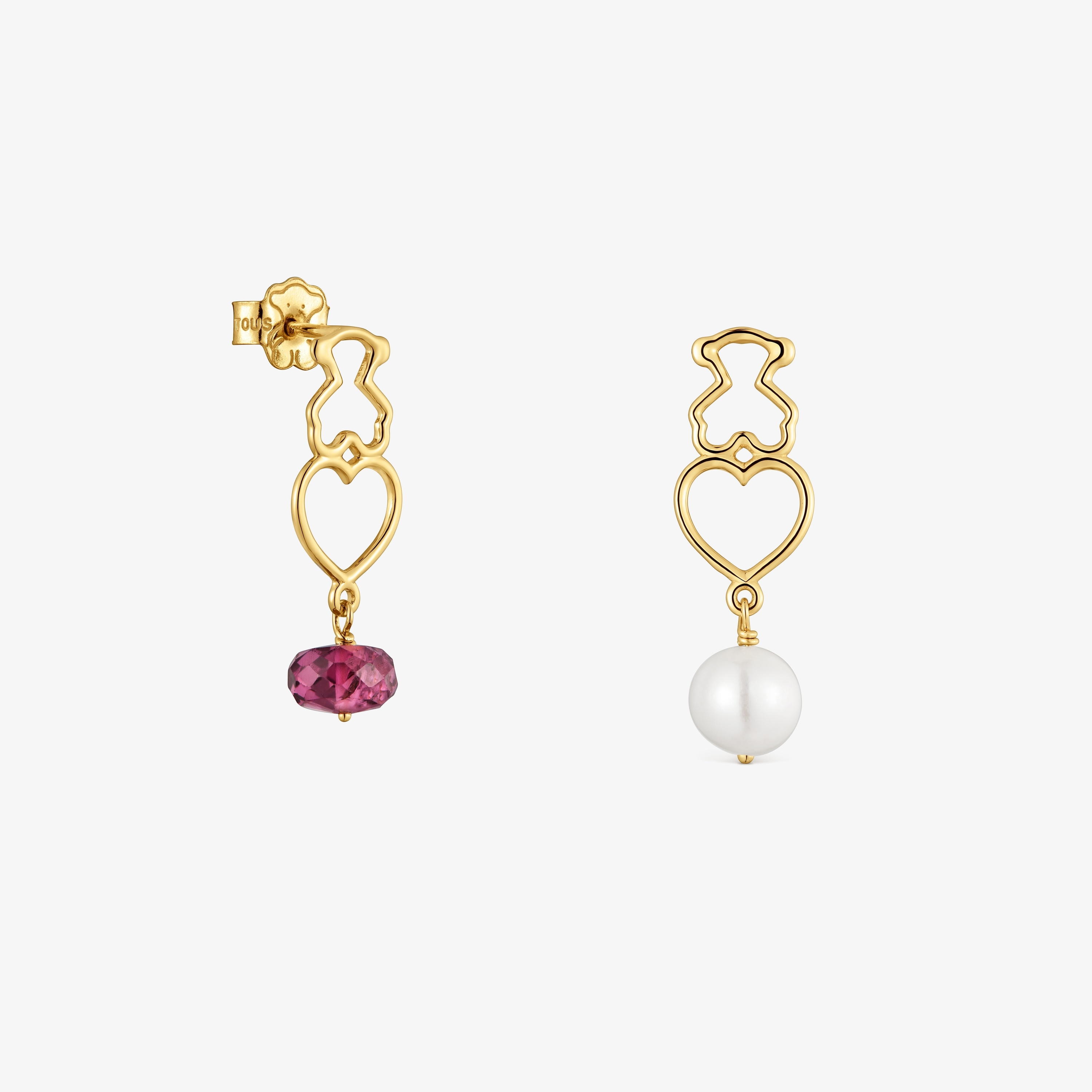 9kt gold Short earrings with gemstones TOUS Silueta