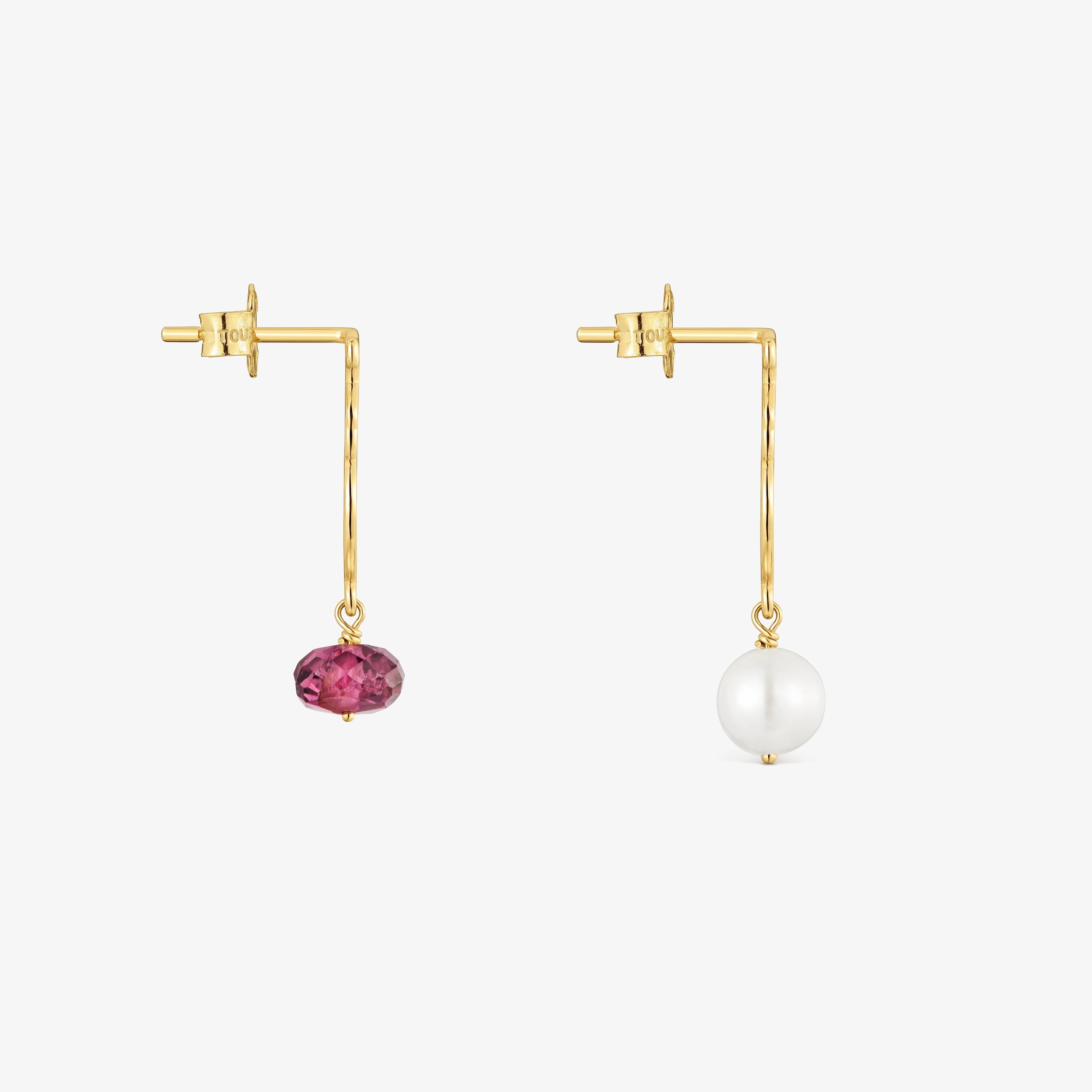 9kt gold Short earrings with gemstones TOUS Silueta