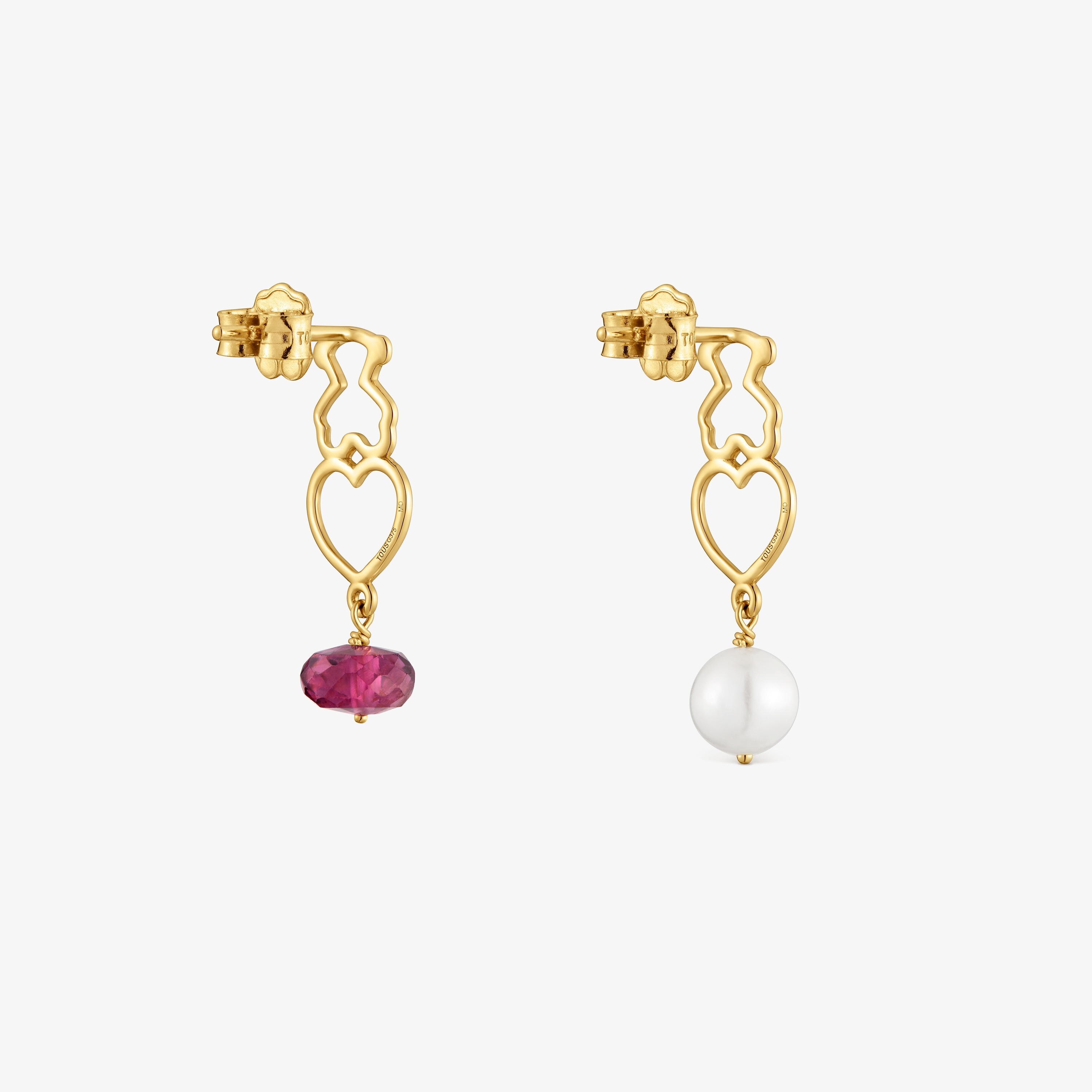 9kt gold Short earrings with gemstones TOUS Silueta