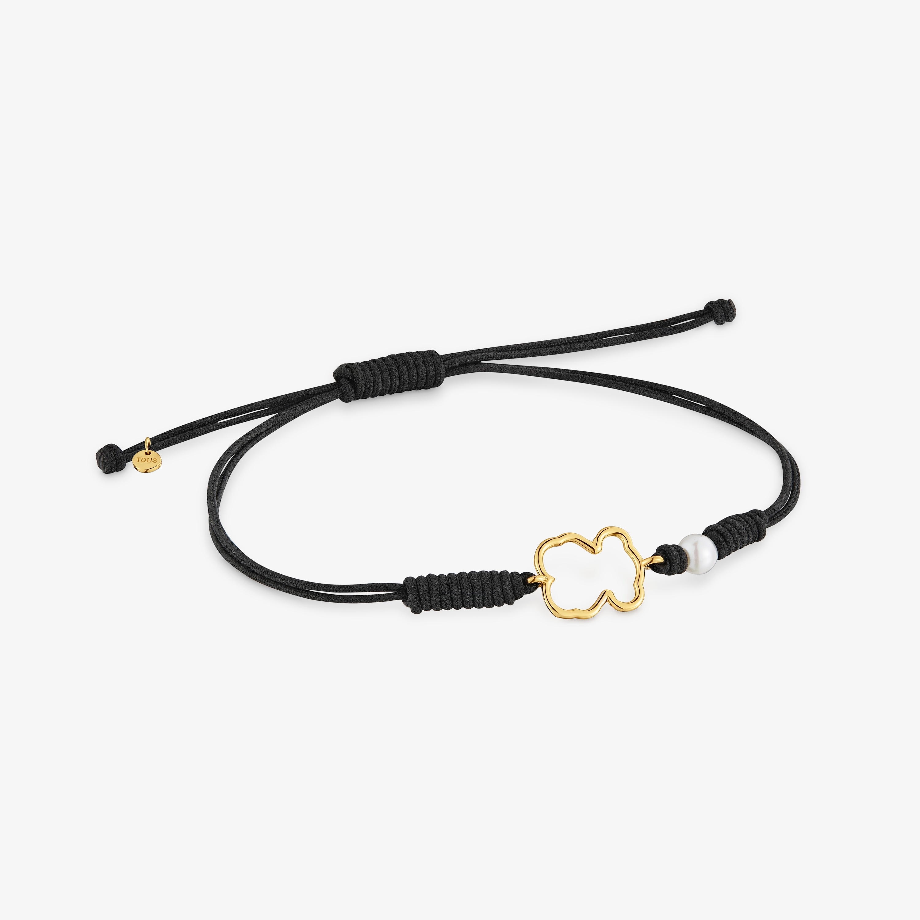 9kt gold, pearl and nylon Bear bracelet TOUS Silueta