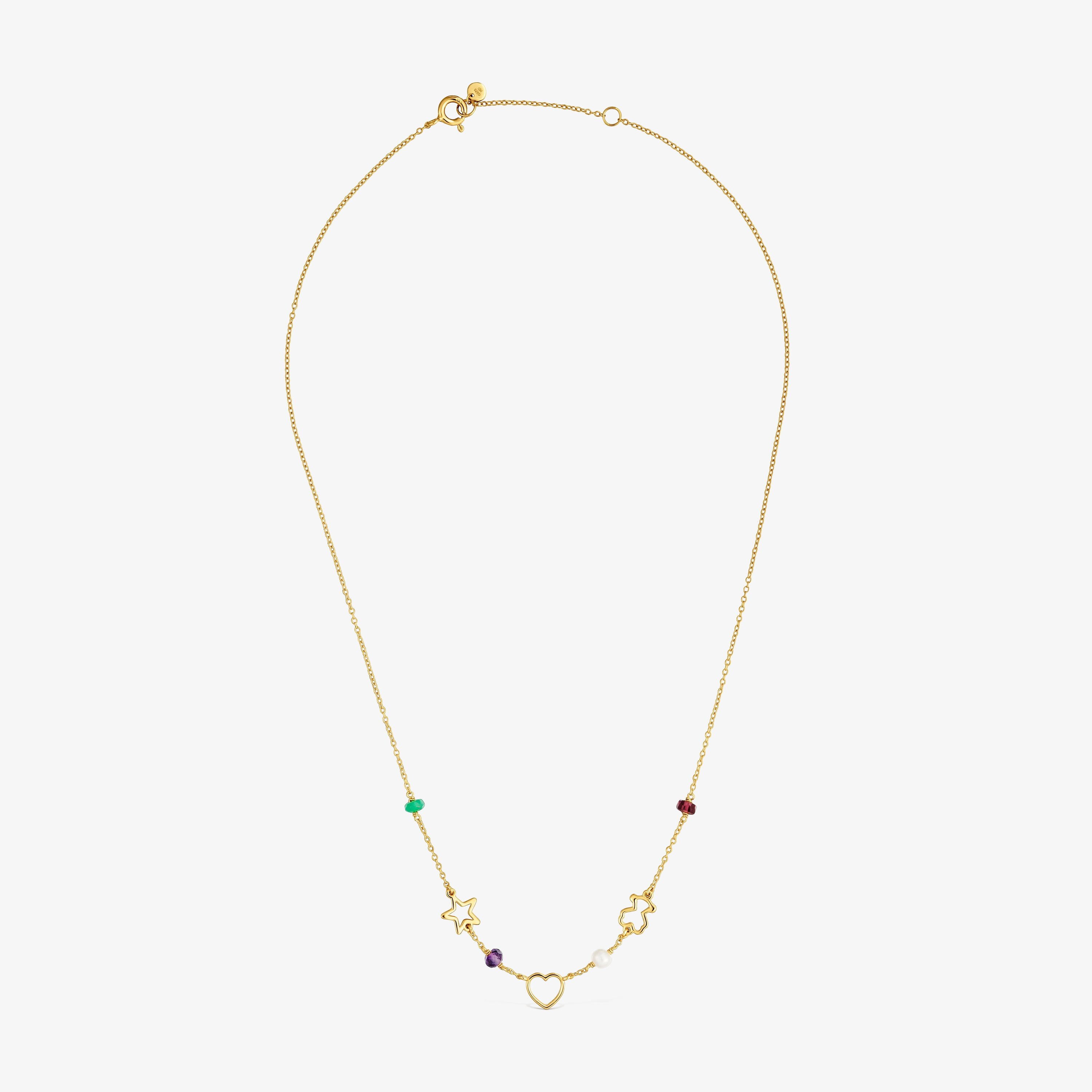 9kt gold Motif necklace with gemstones TOUS Silueta