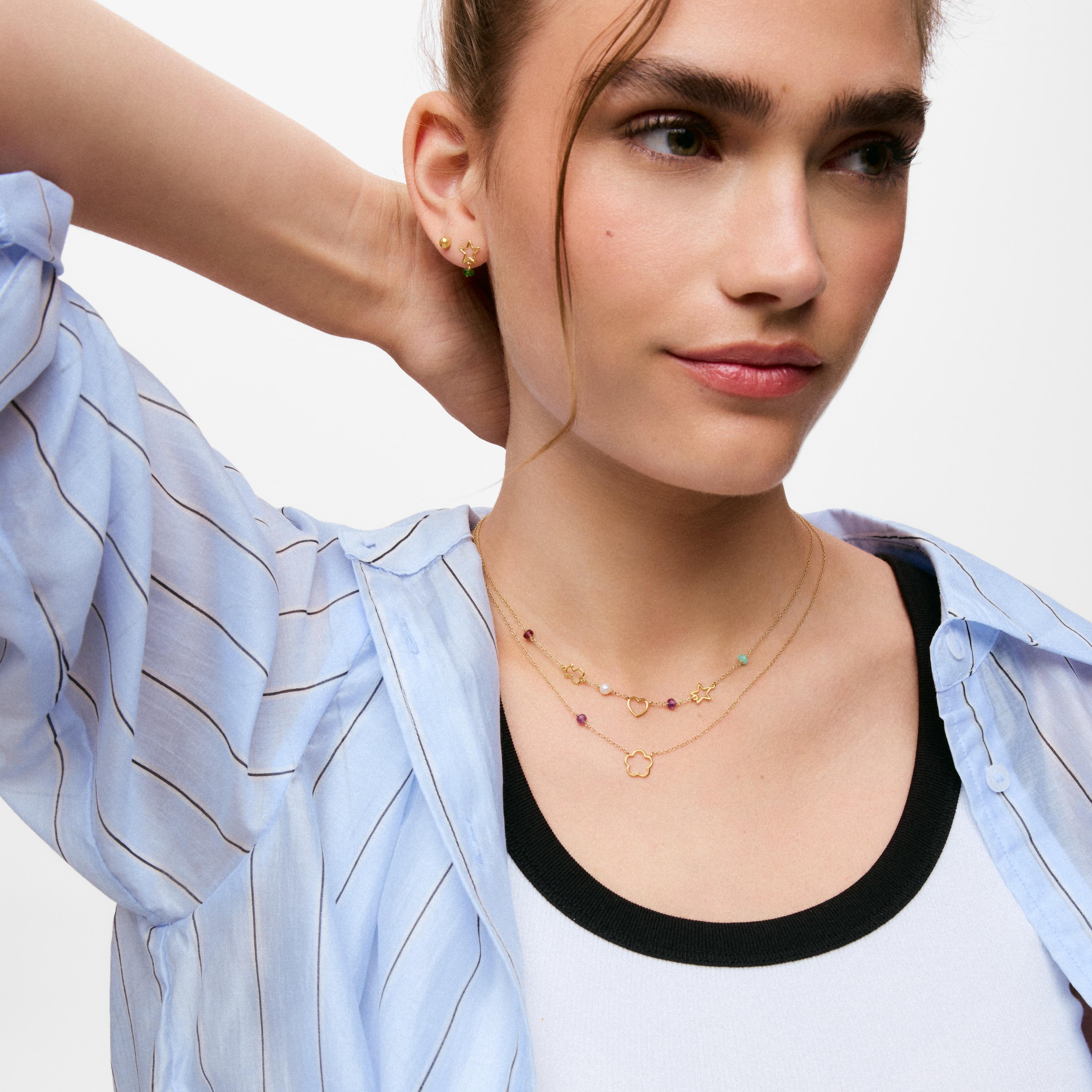 9kt gold Motif necklace with gemstones TOUS Silueta