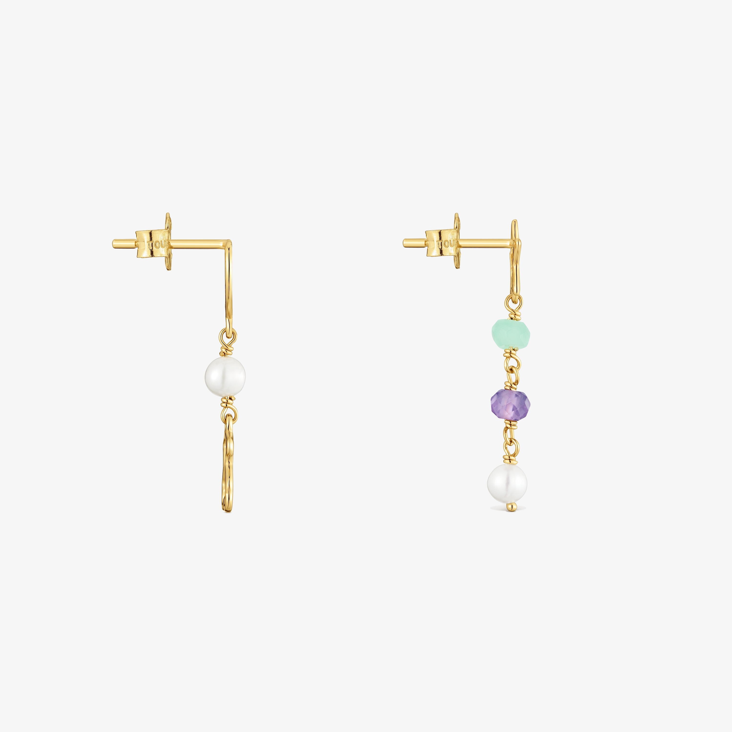 mm 9kt gold Long earrings with gemstones TOUS Silueta