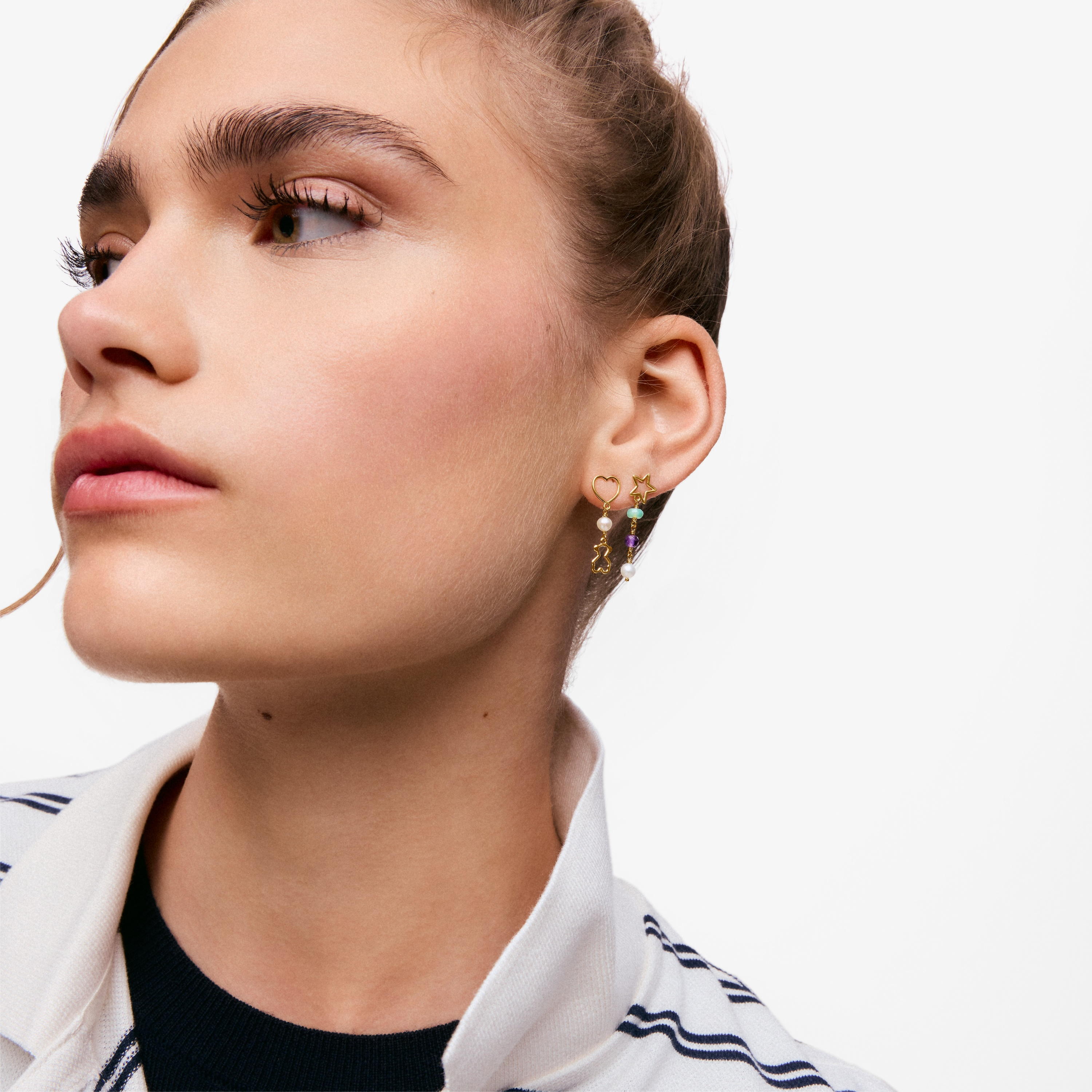 mm 9kt gold Long earrings with gemstones TOUS Silueta