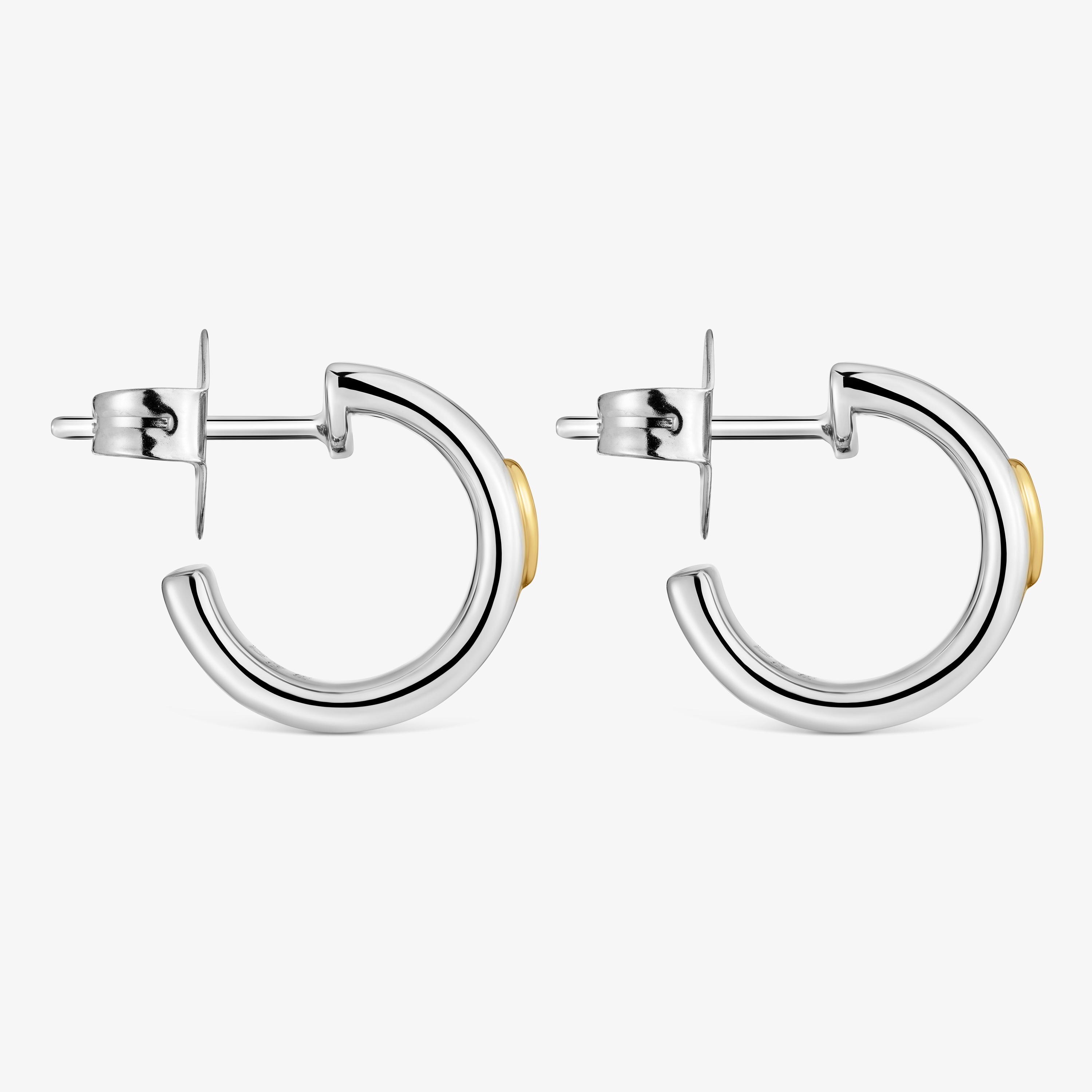 mm steel Hoop earrings with two-tone heart TOUS Galia
