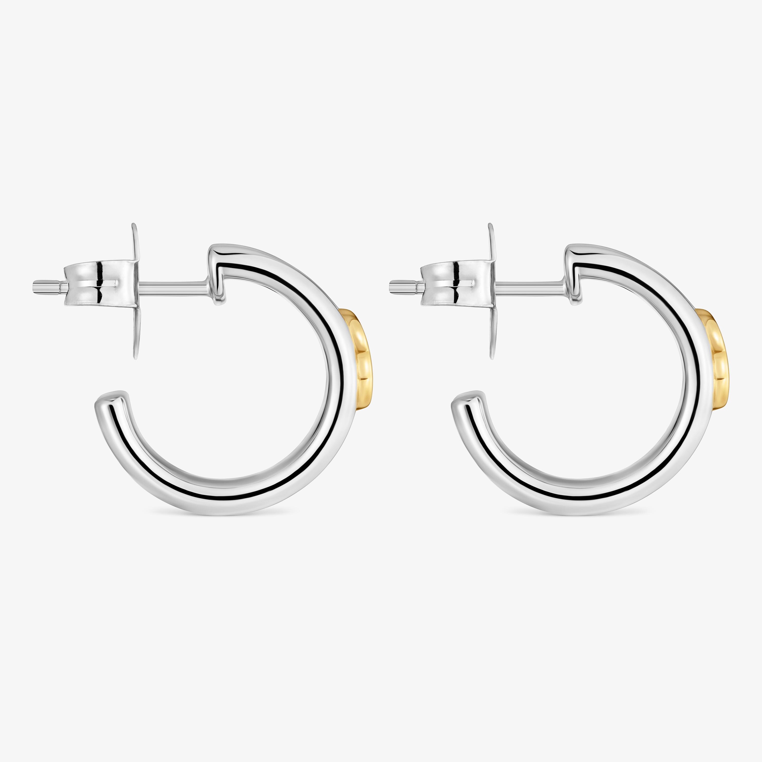mm steel Hoop earrings with two-tone bear TOUS Galia