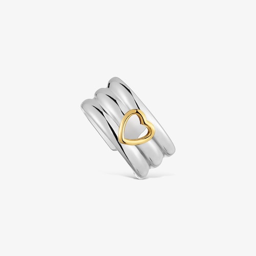 Earcuff de acero y coraz&oacute;n bicolor TOUS Galia