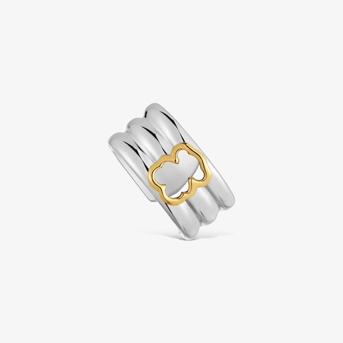 Earcuff de acero y oso bicolor TOUS Galia