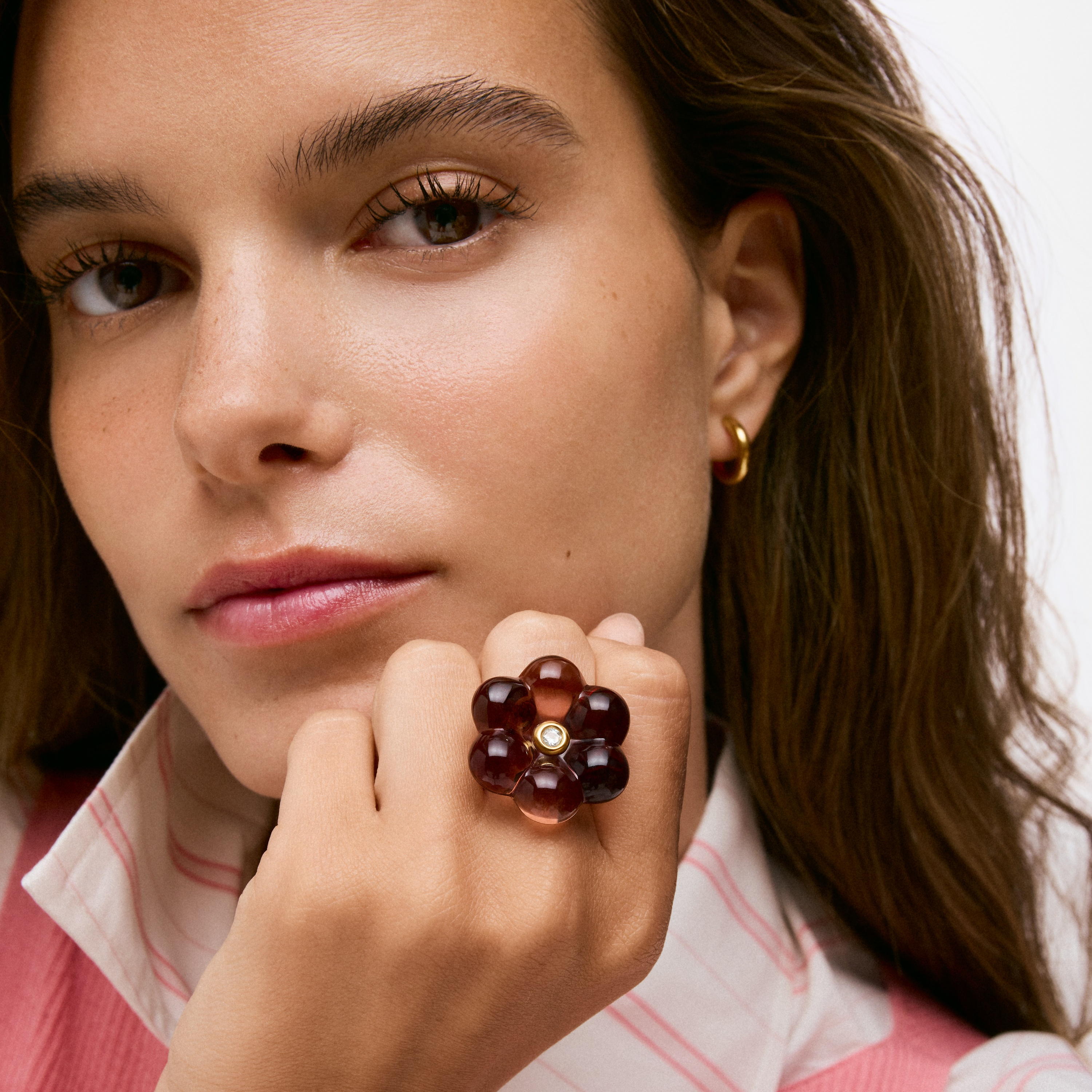 Resin and topaz flower Ring TOUS Bold Motif