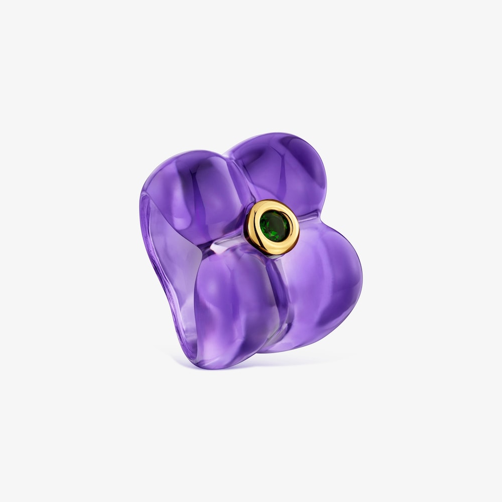 Anillo flor de resina y cromodi&oacute;psido Bold Motif