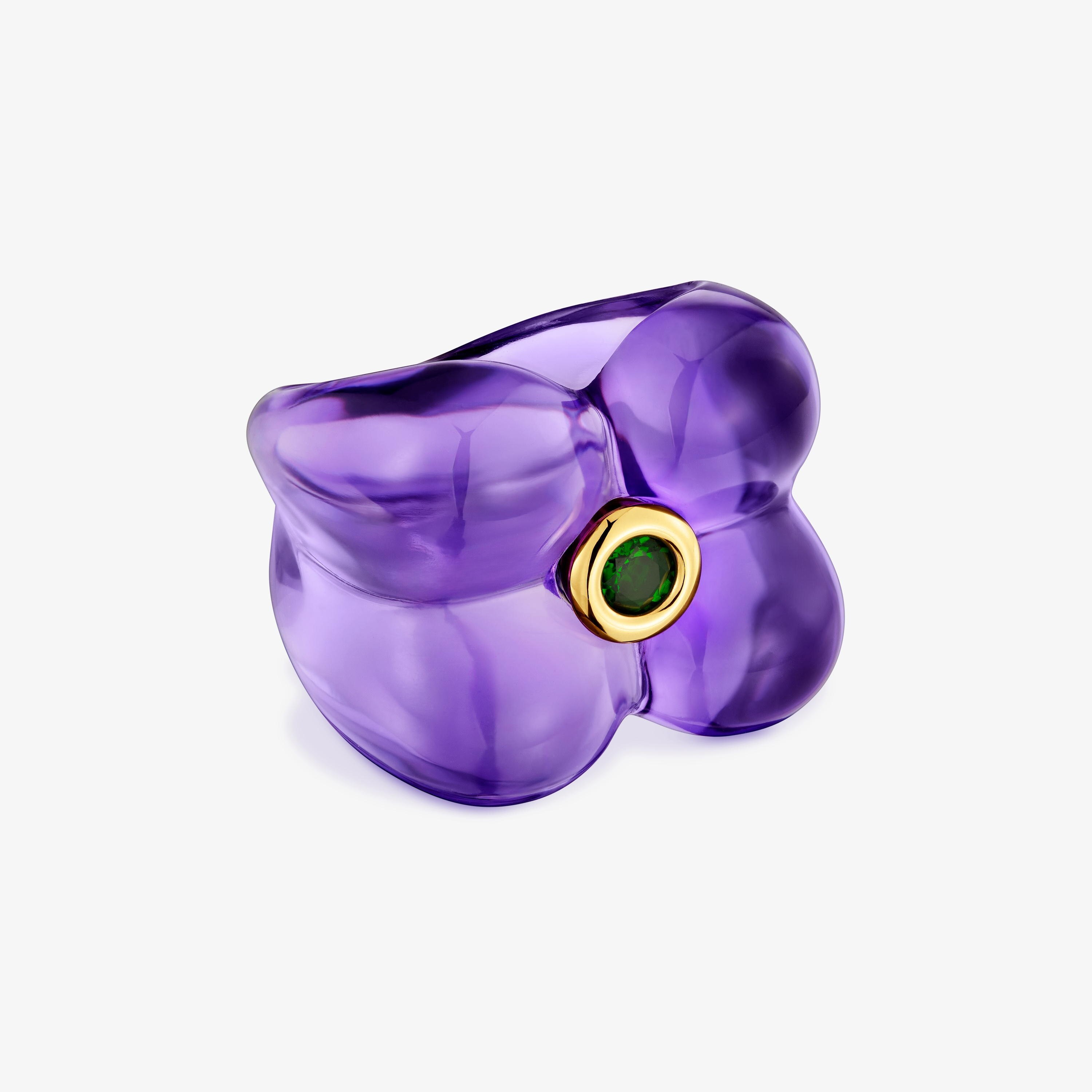 Resin and chrome diopside flower Ring TOUS Bold Motif