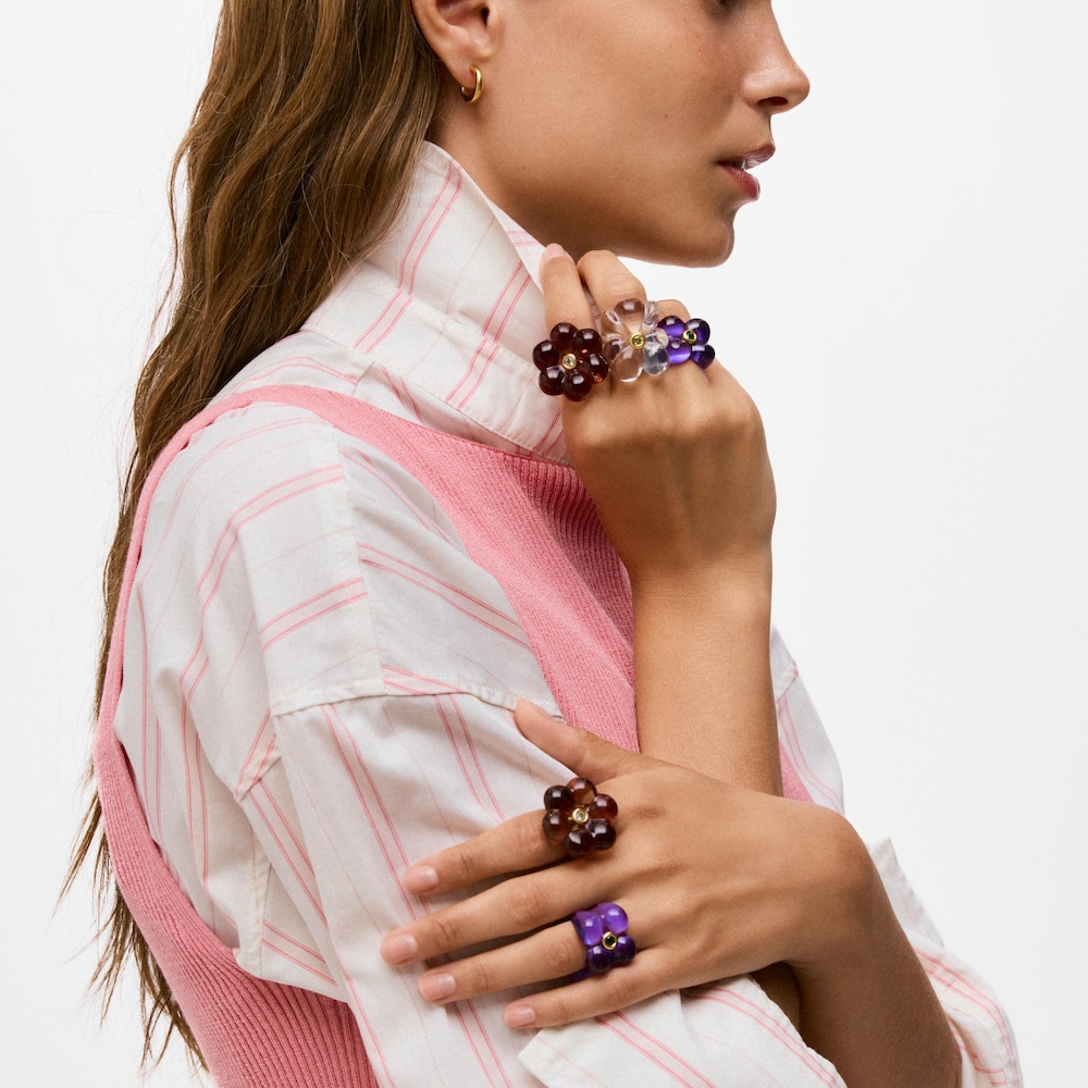 Anell flor de resina i cromodi&ograve;psid TOUS Bold Motif