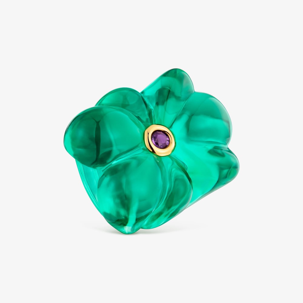 Anillo oso de resina y amatista Bold Motif
