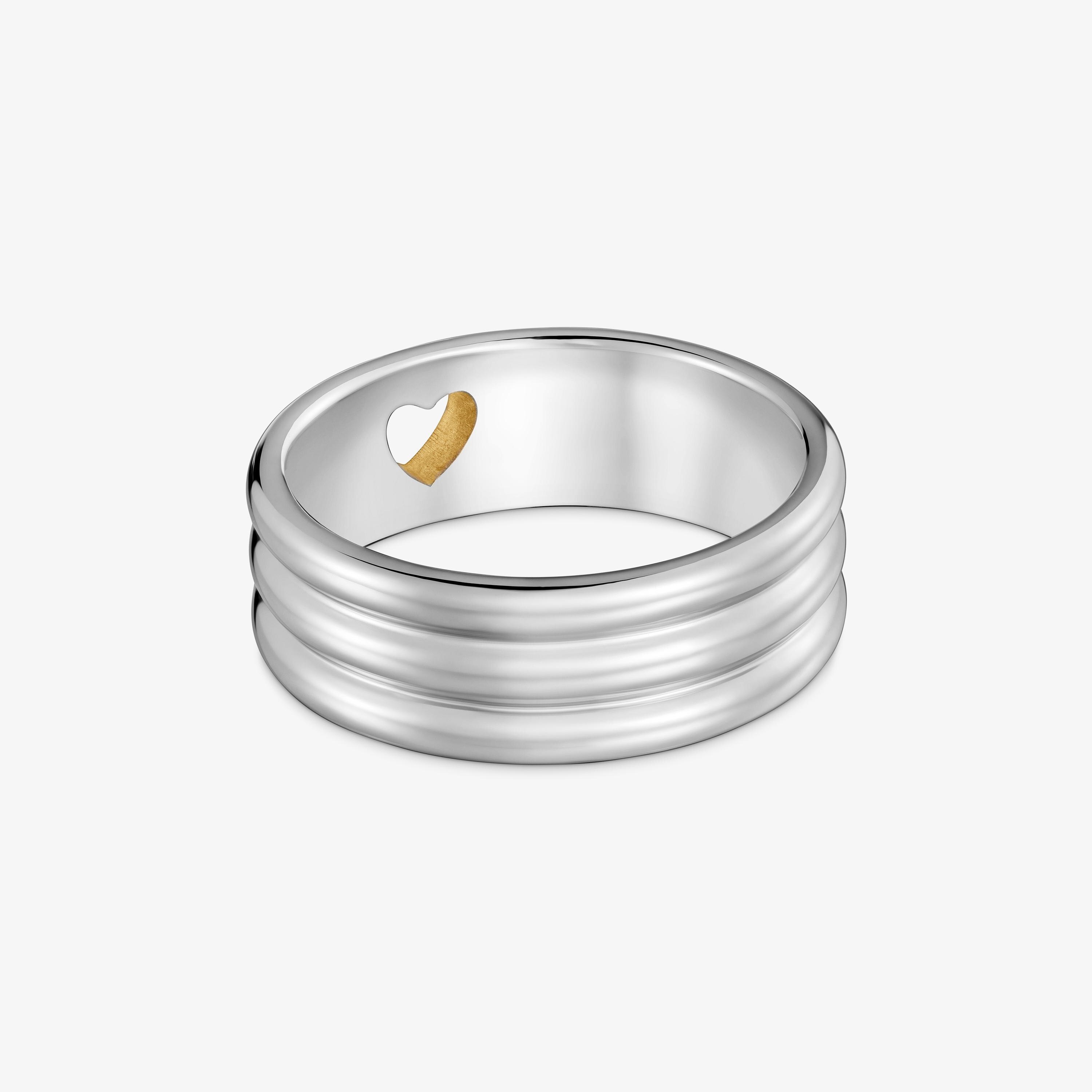 mm steel Ring with two-tone heart TOUS Galia