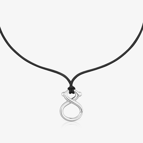 Collar de plata y cord&oacute;n TOUS Infinity