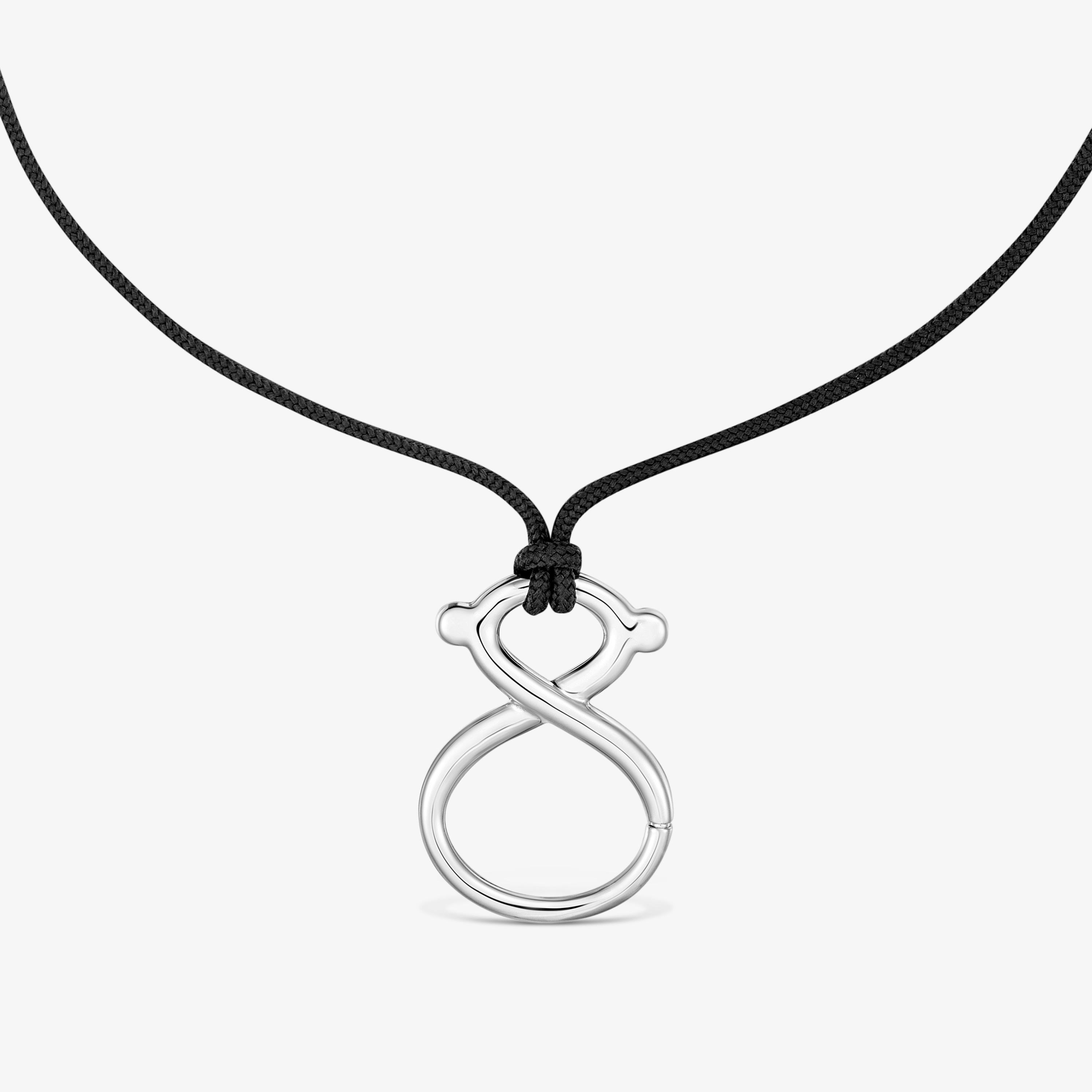 Long silver Necklace with cord TOUS Infinity