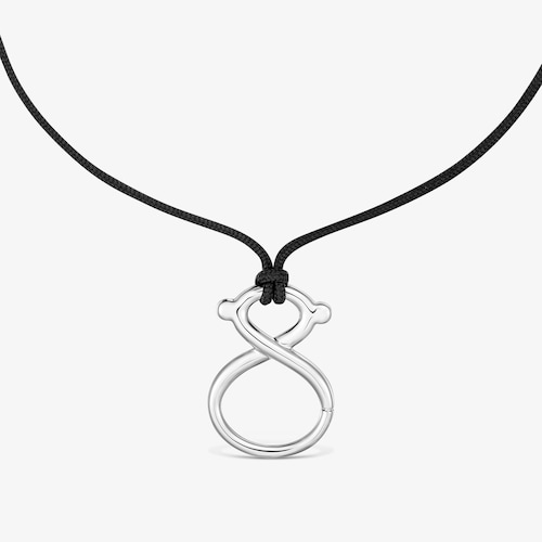 Collar largo de plata y cord&oacute;n TOUS Infinity