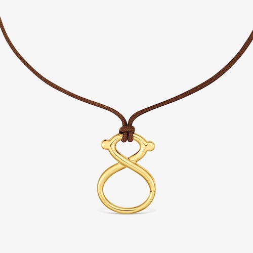 Collar largo con ba&ntilde;o de oro 18 kt sobre plata y cord&oacute;n TOUS Infinity