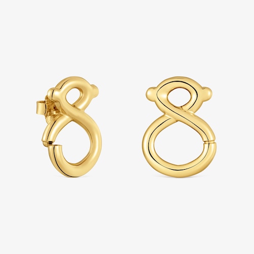 Pendientes con ba&ntilde;o de oro 18 kt sobre plata TOUS Infinity