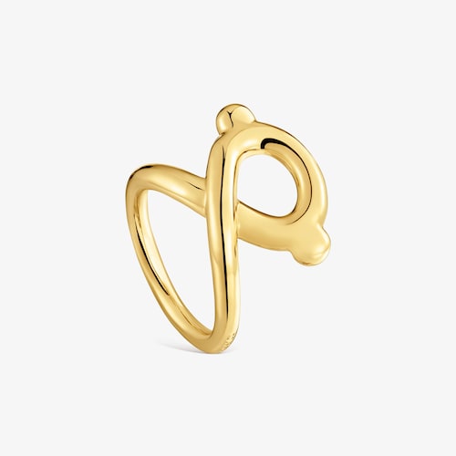 Anillo con ba&ntilde;o de oro 18 kt sobre plata 20 mm TOUS Infinity