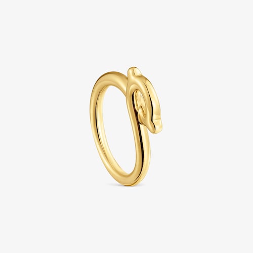 Anillo con ba&ntilde;o de oro 18 kt sobre plata TOUS Infinity