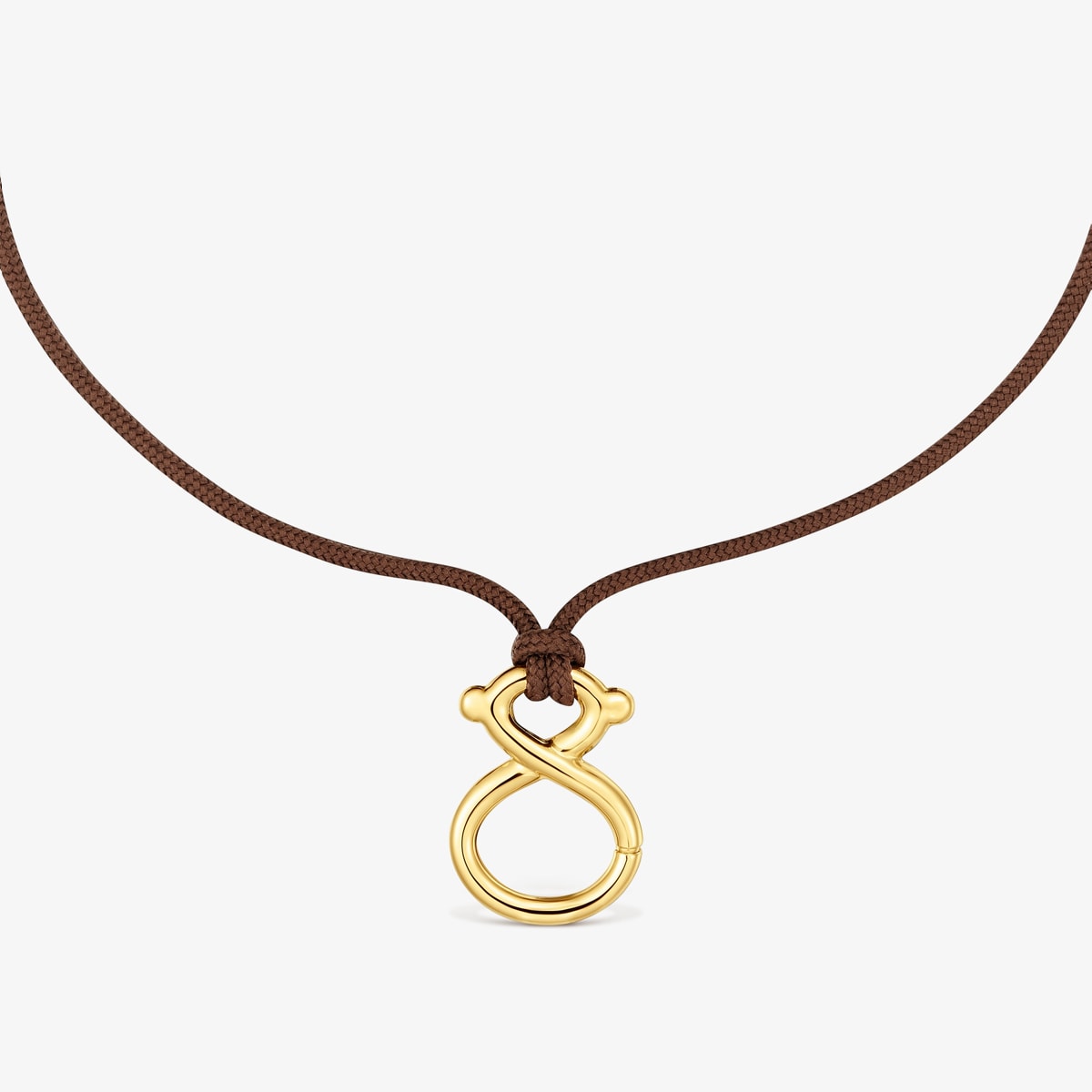 Tous - Collar Con Baño De Oro 18 Kt Sobre Plata Y Cordón Tous Infinity - Marrón