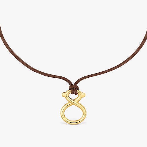 Collar con ba&ntilde;o de oro 18 kt sobre plata y cord&oacute;n TOUS Infinity