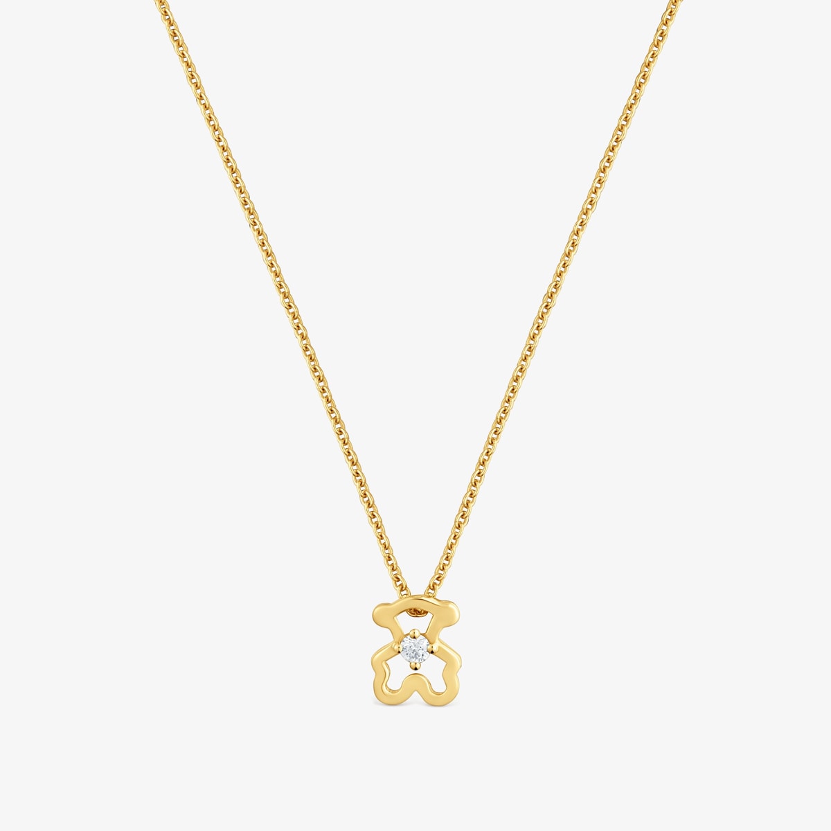 Collar Oso De Oro 9 Kt Y Diamantes Kaos