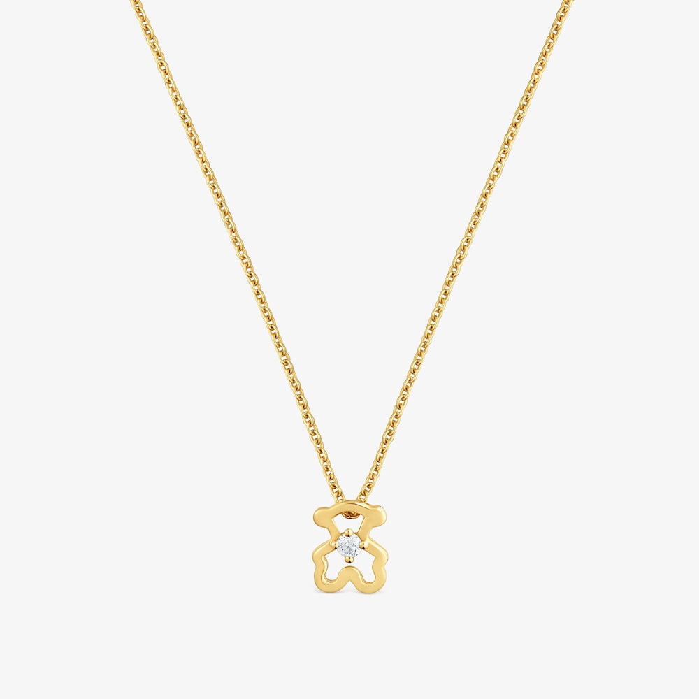 Collar oso de oro 9 kt y diamantes Kaos