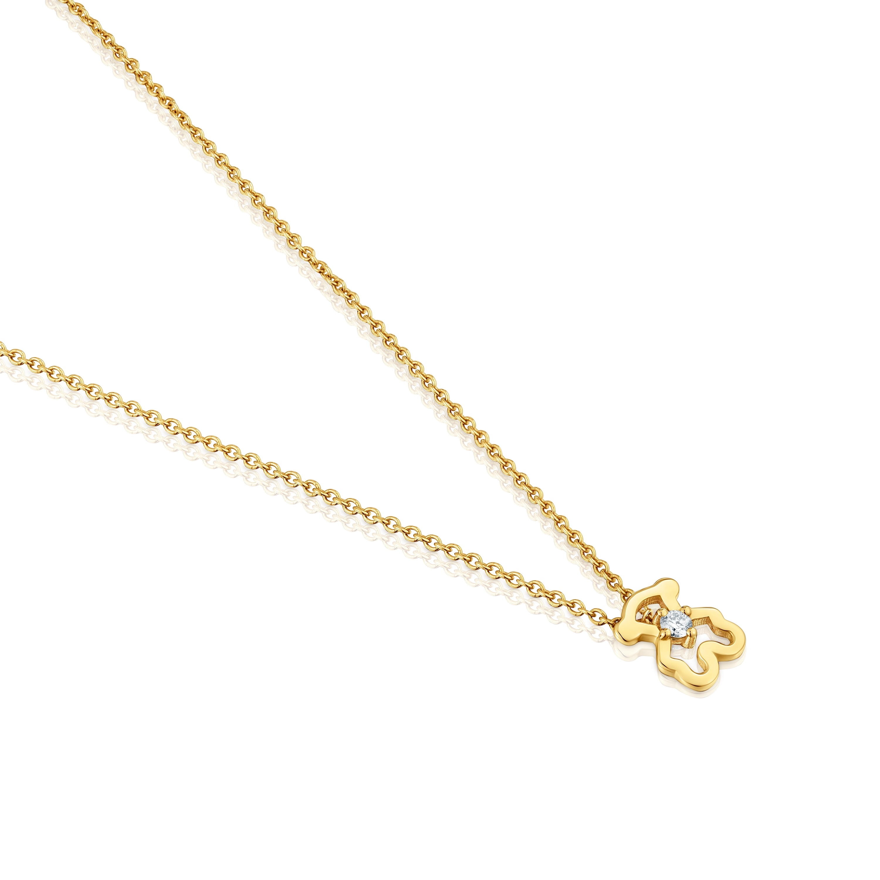 9kt gold and diamond Bear necklace TOUS Kaos